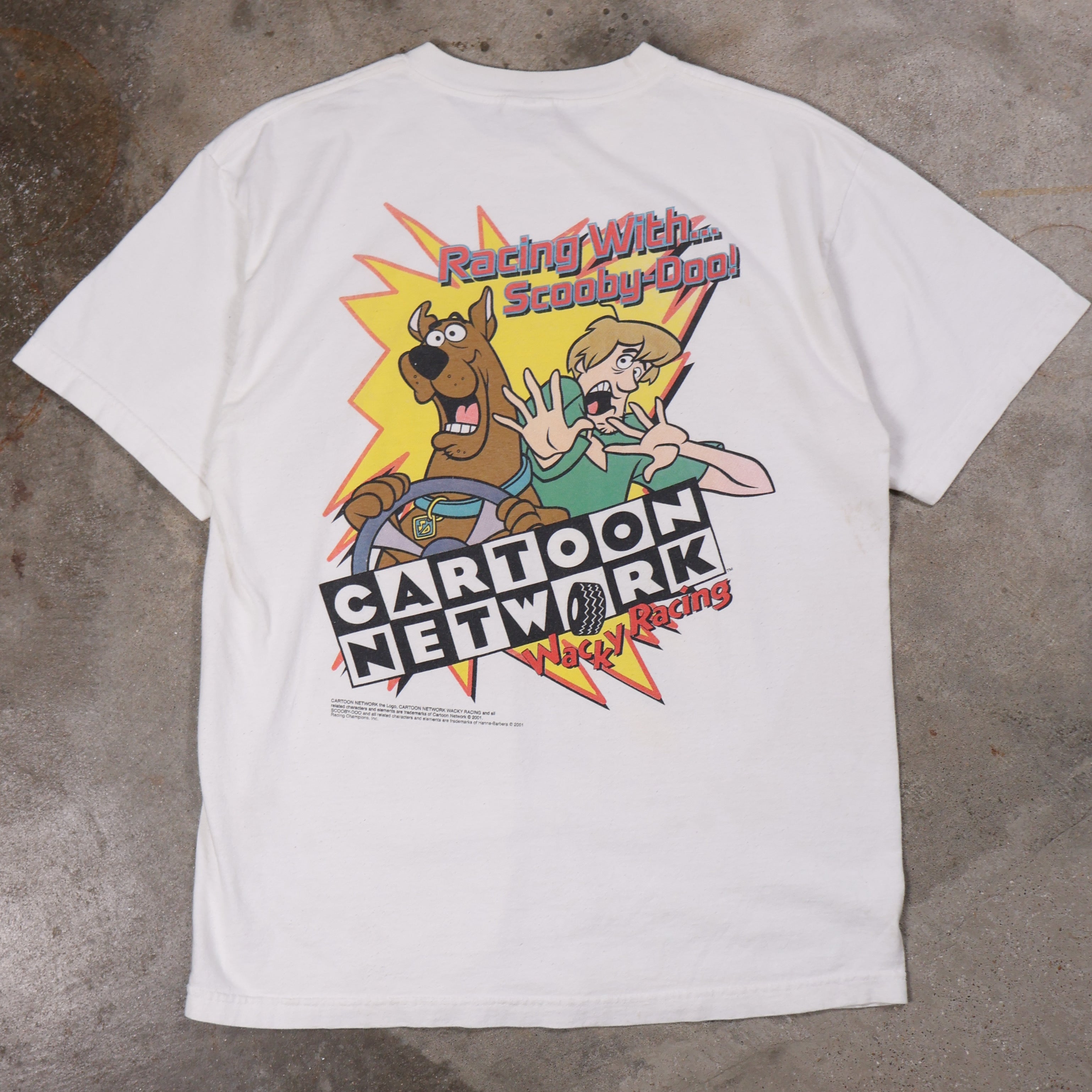 Scooby Doo Wacky Racing Cartoon T-Shirt 2001 (Large)