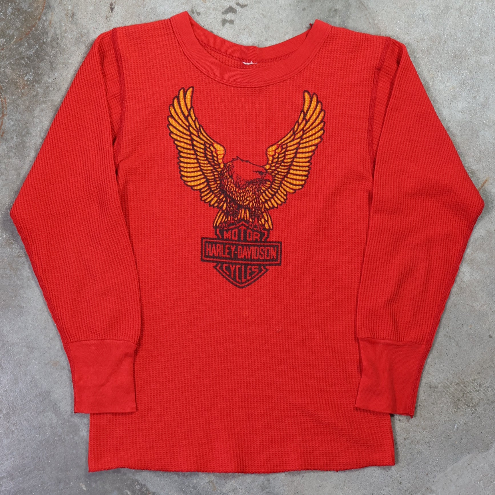 Harley Davidson Red Thermal T-Shirt 70/80s (Small)