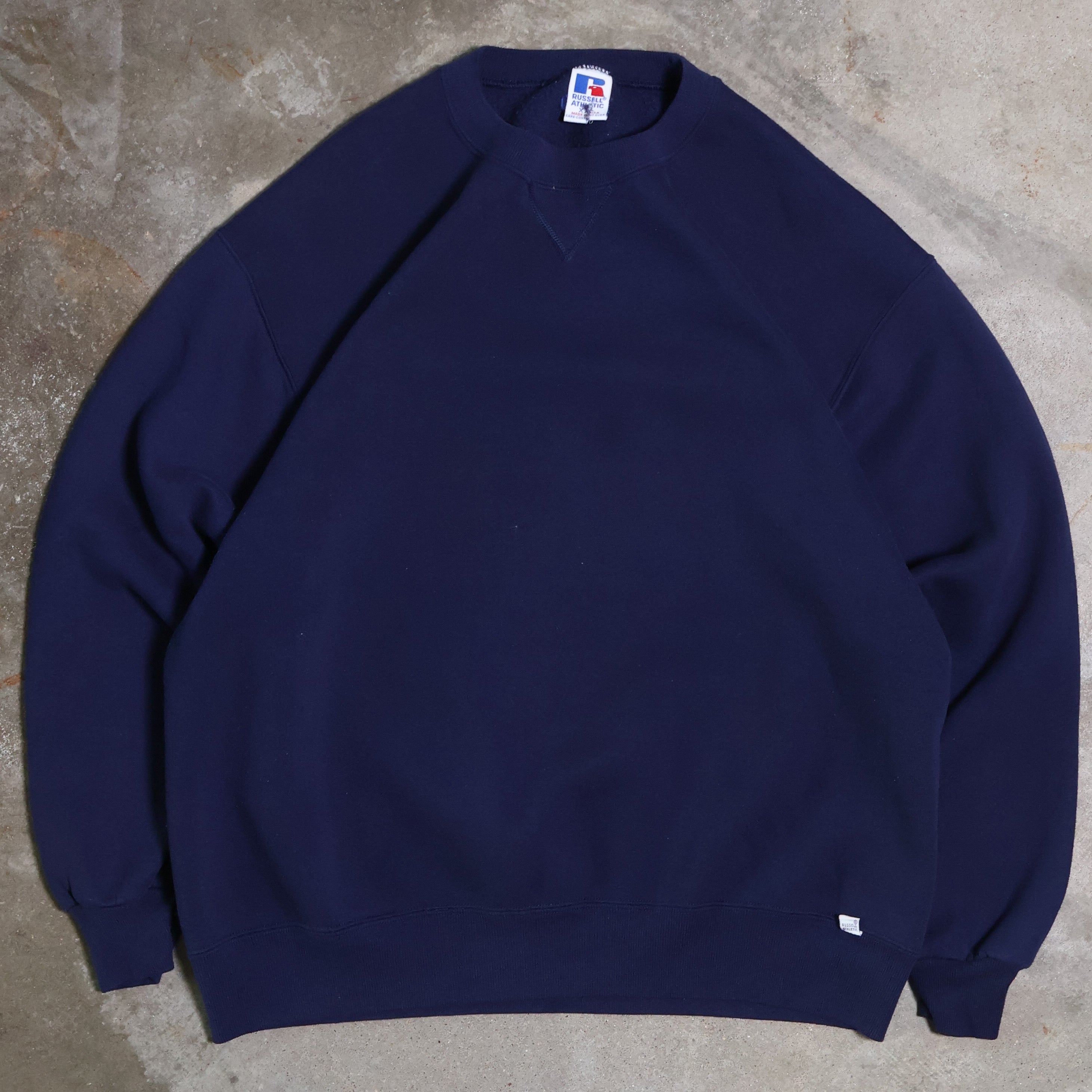 Navy Blue Russell Blank Sweatshirt 90s (Large)