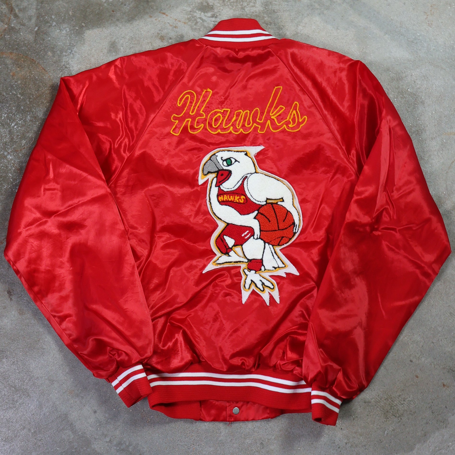 Shandler Hawks Satin Jacket 80s (Medium)