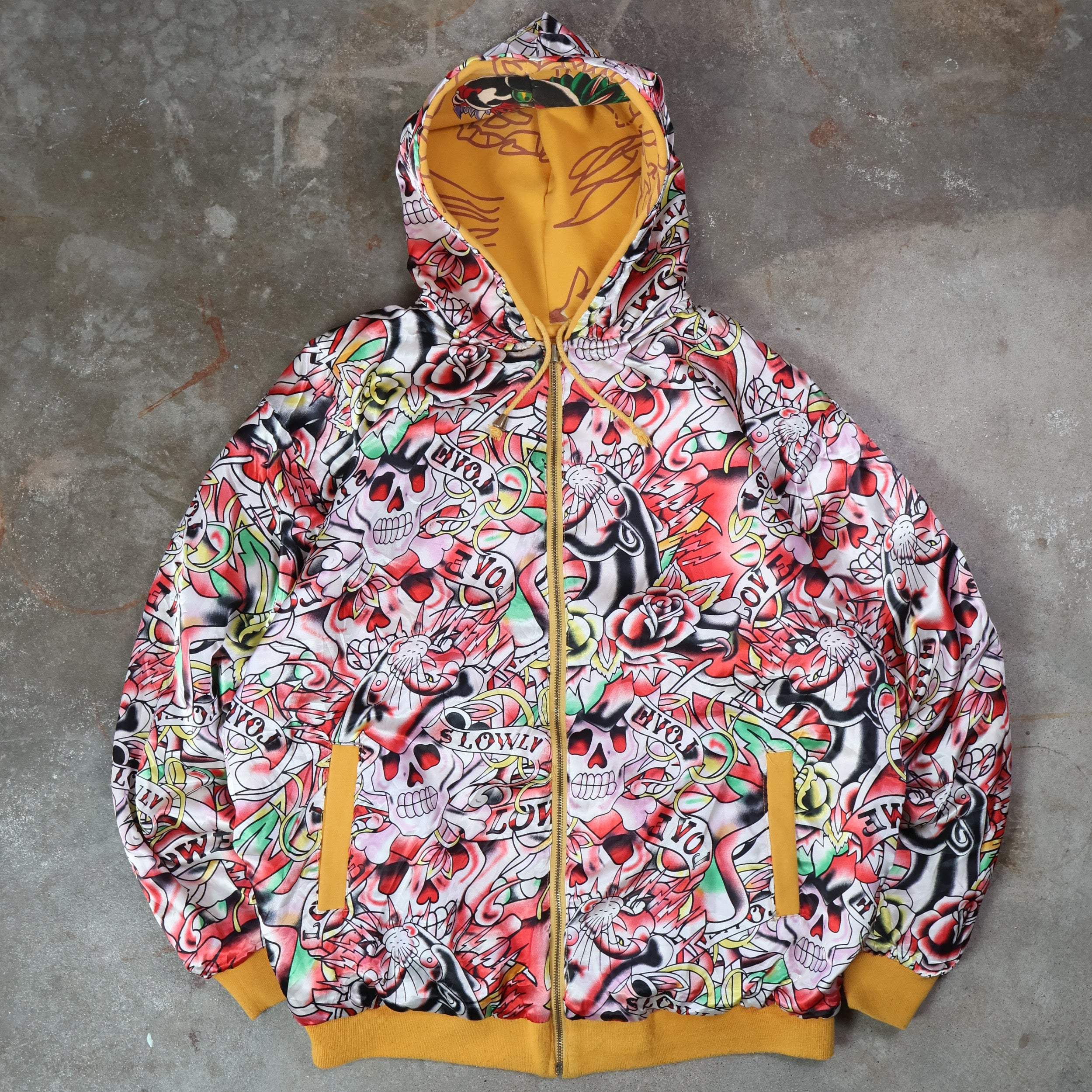 Ed Hardy Reversible Zip-Up Hoodie 00s (XXL)