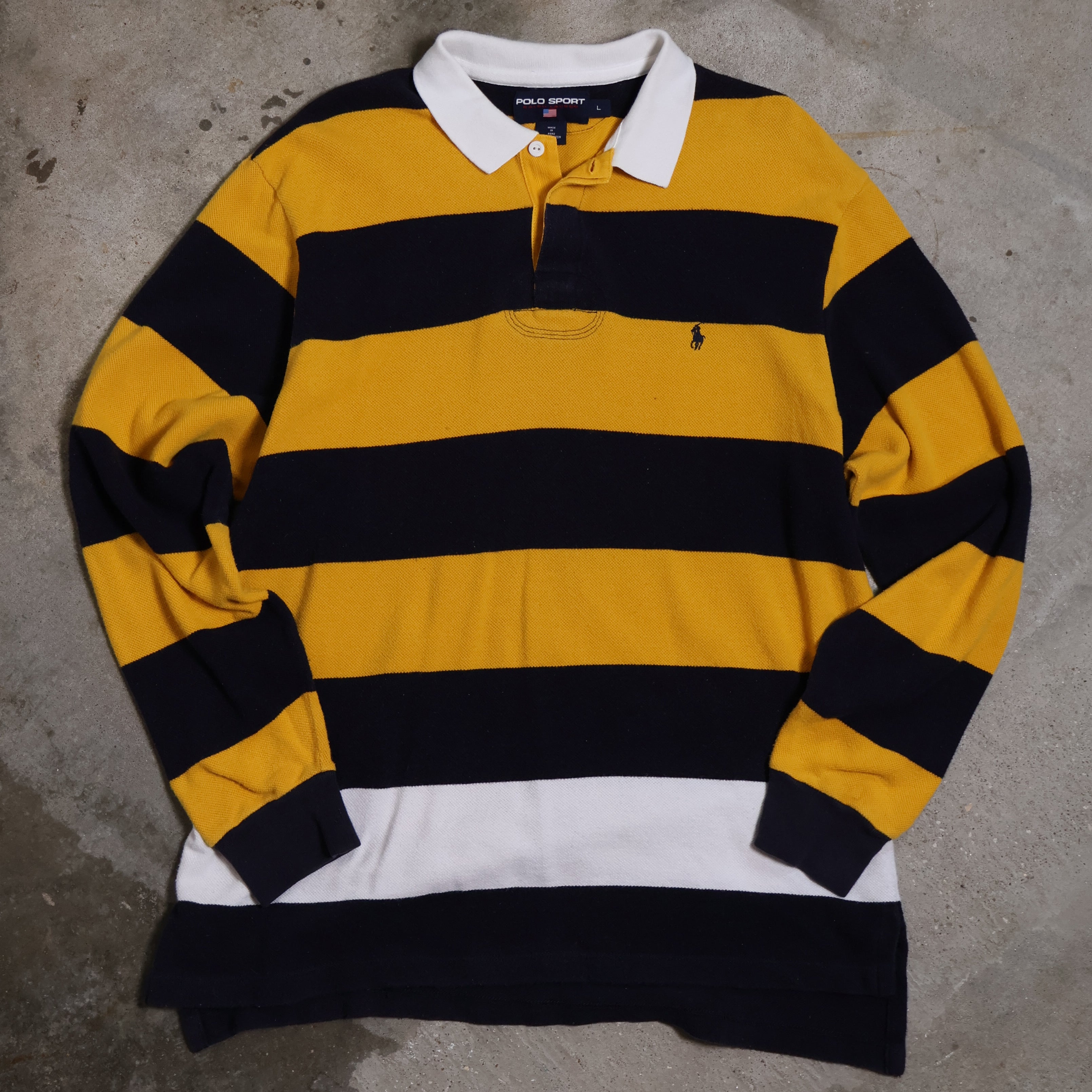 Yellow/Navy Polo Sport Rugby Polo (Large)