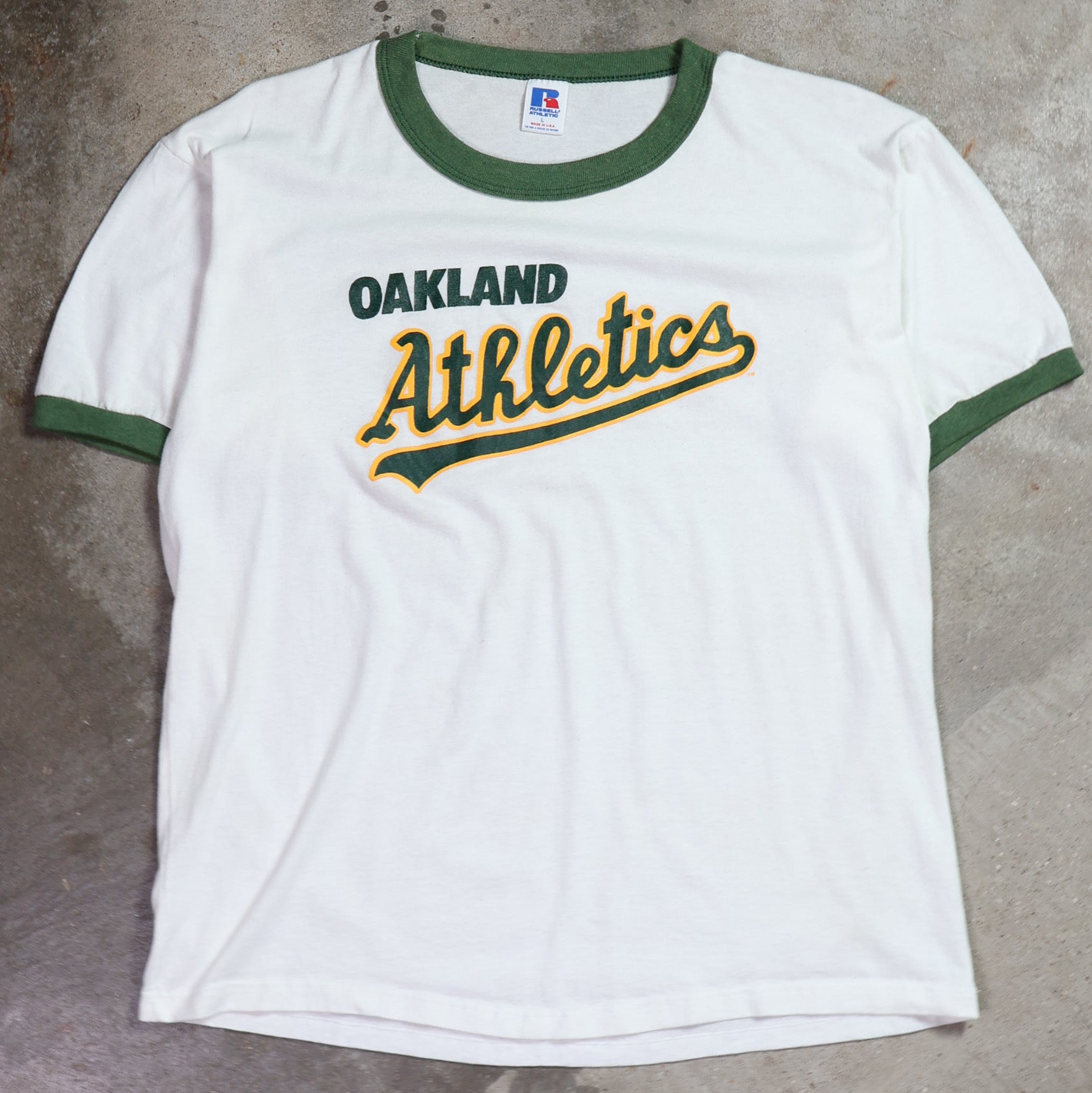 Oakland Athletics Ringer T-Shirt 80s (Large)