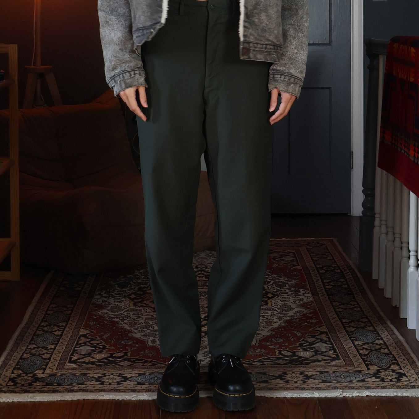 Military Green Wool Trousers 70/80s (27")