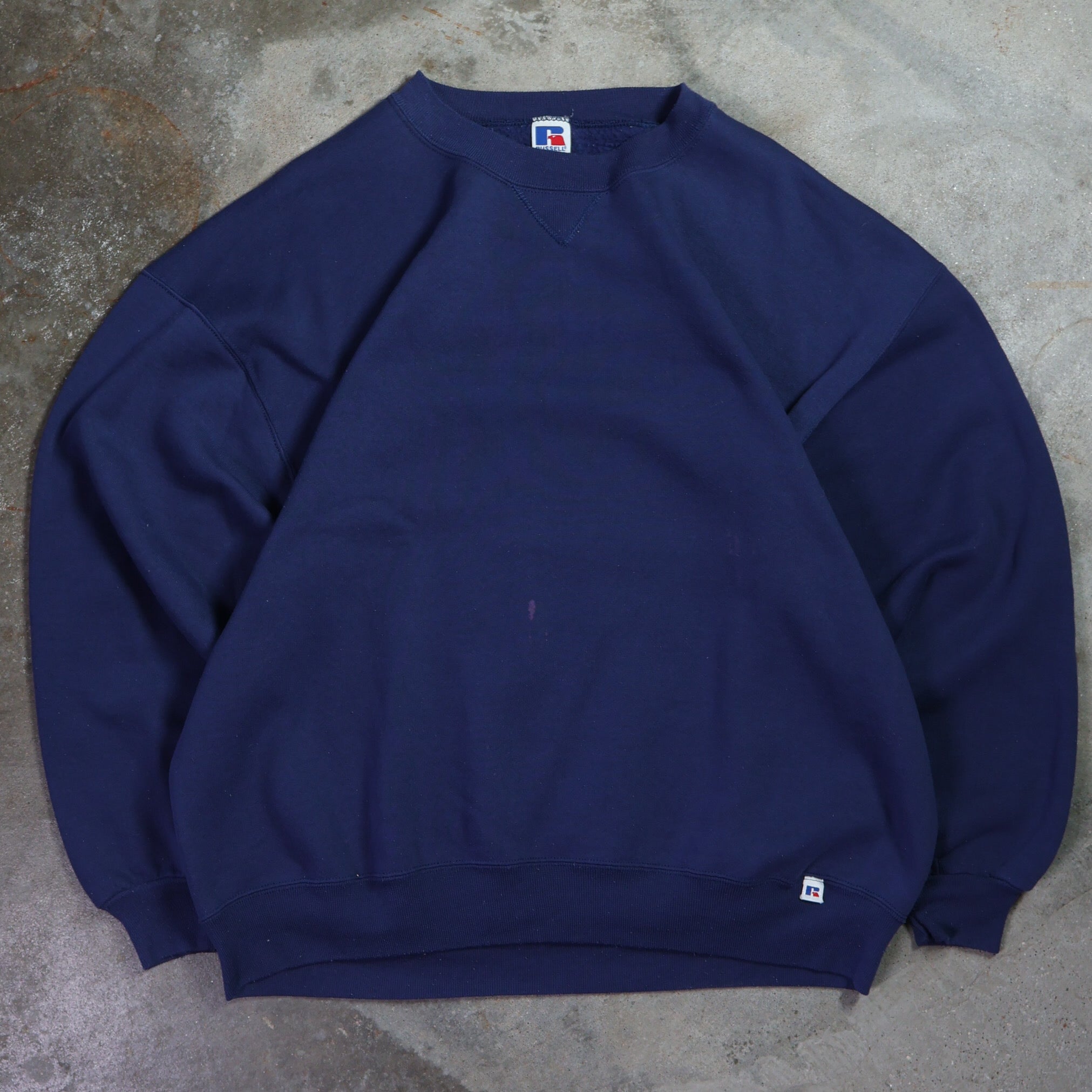 Navy Russell Blank Sweatshirt 90s (XXL)