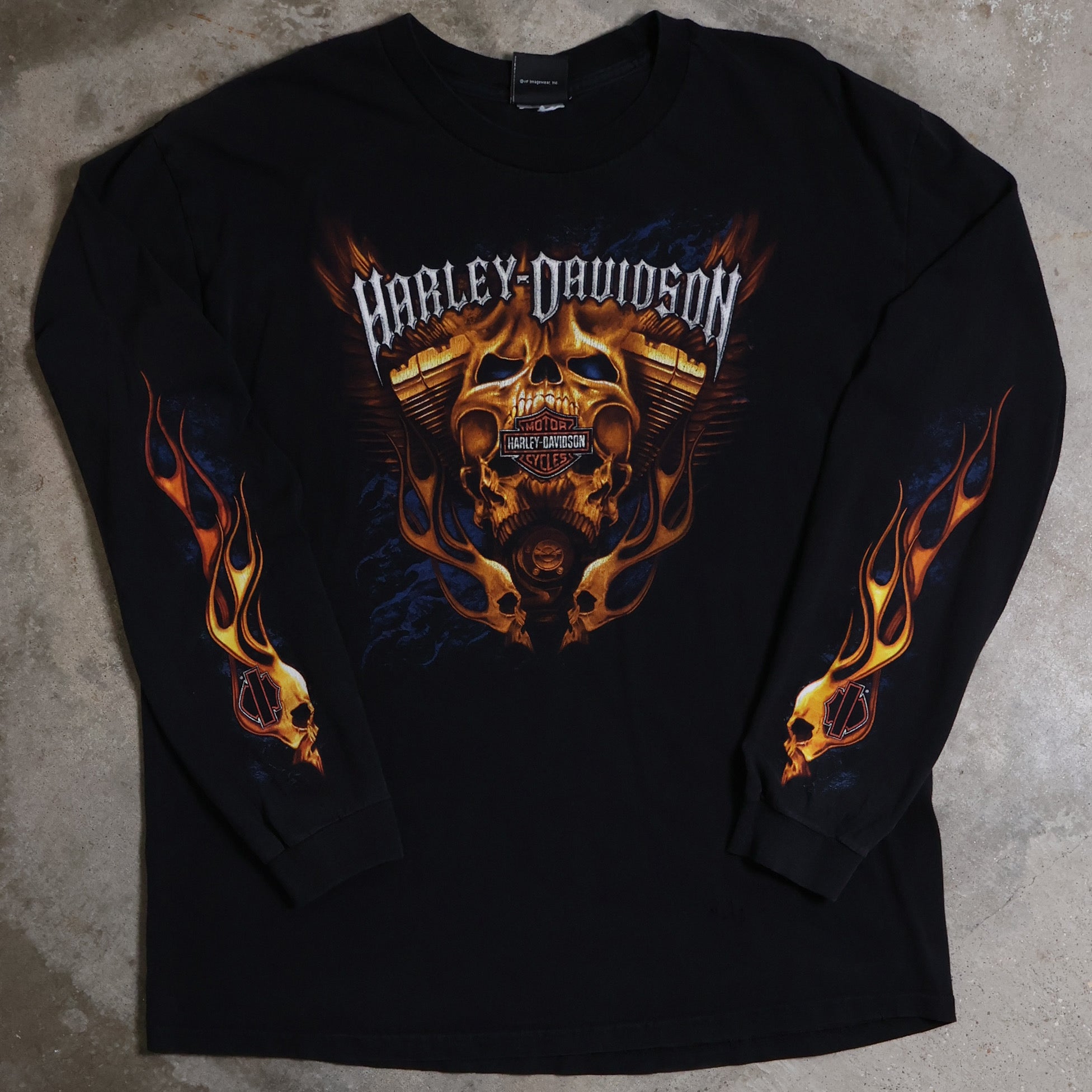 Harley Davidson Skull Flame Longsleeve T-Shirt (XL)