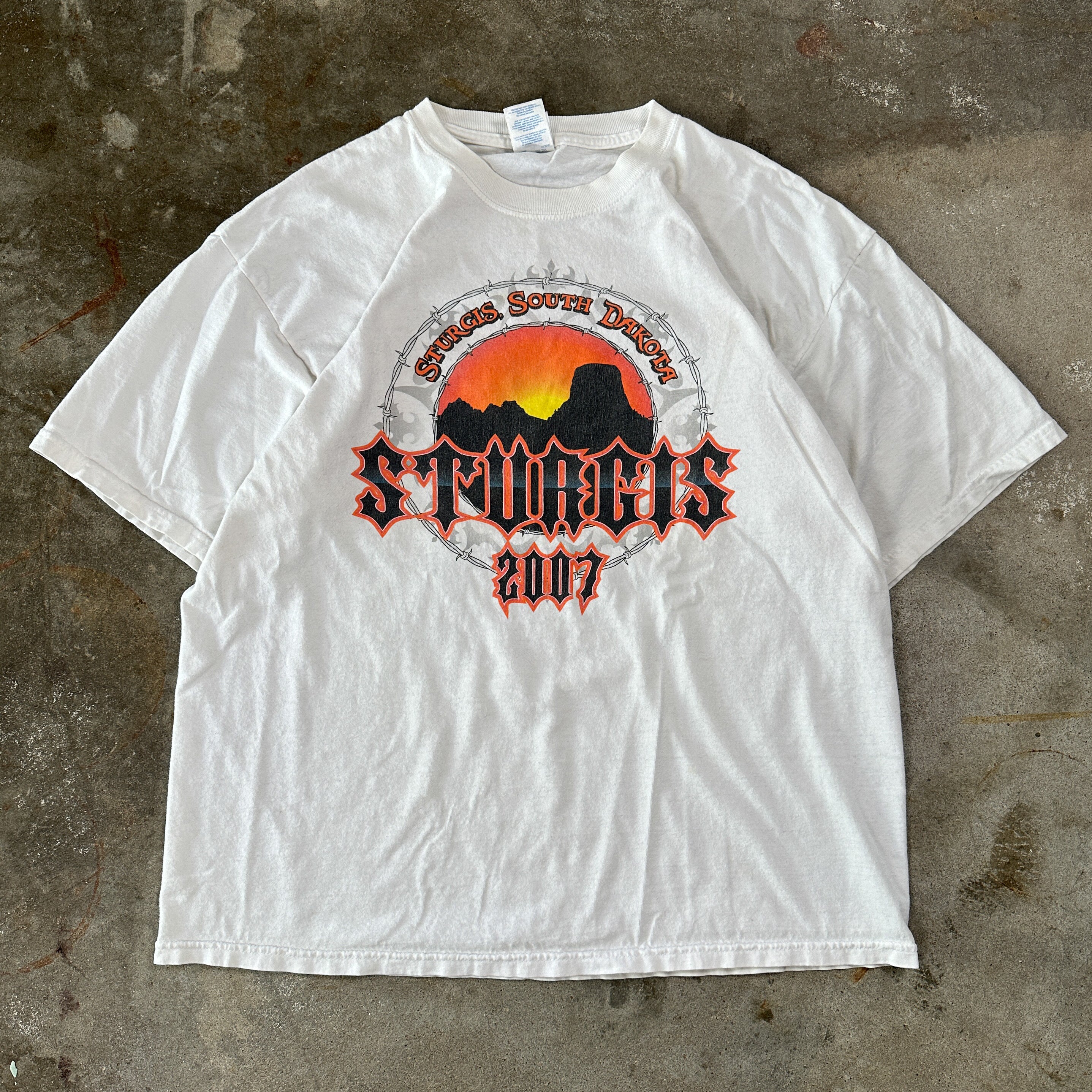 White Sturgis Motorcycle T-Shirt 2007 (XL)