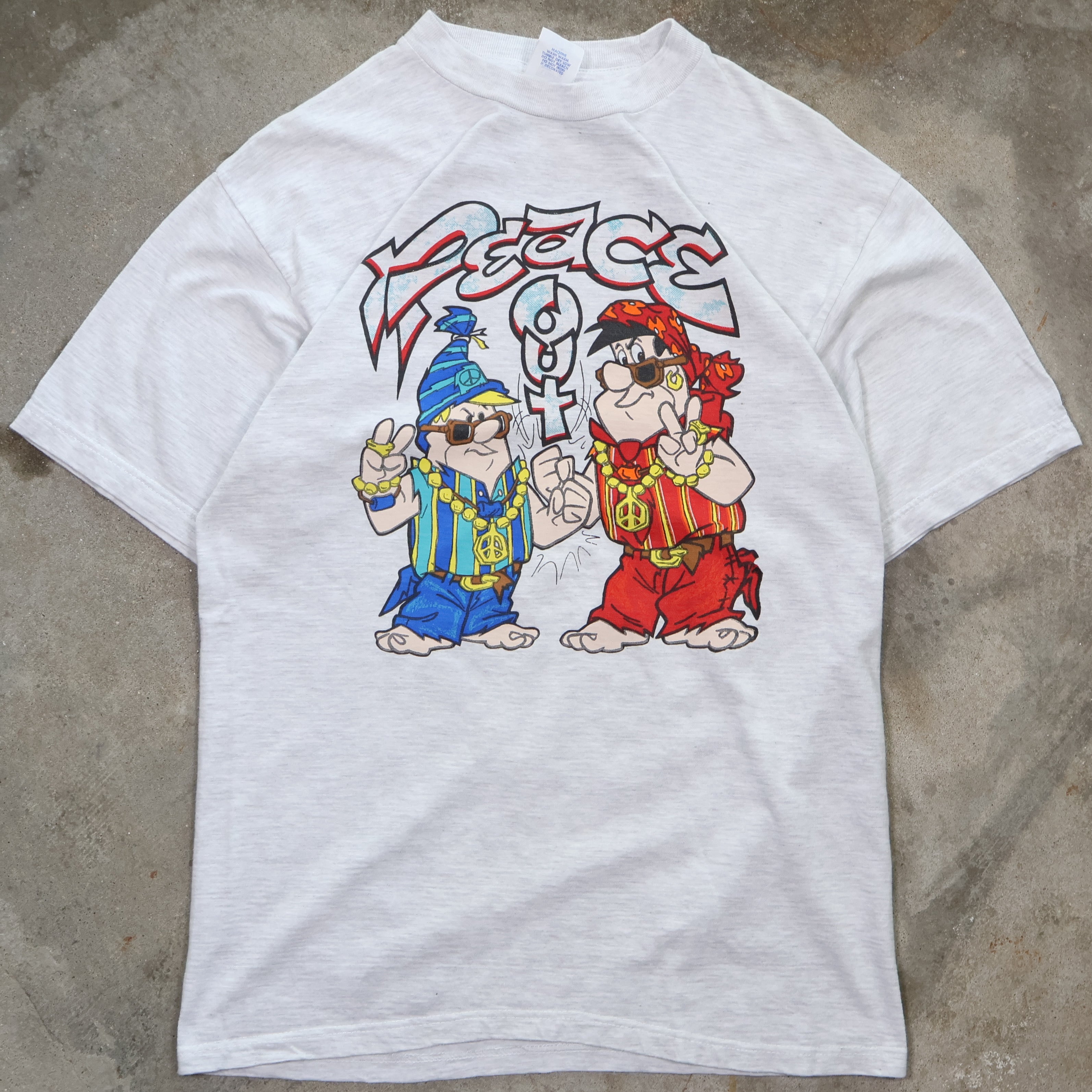 Flintstones Gangsters Peace T-Shirt 90s (Large)