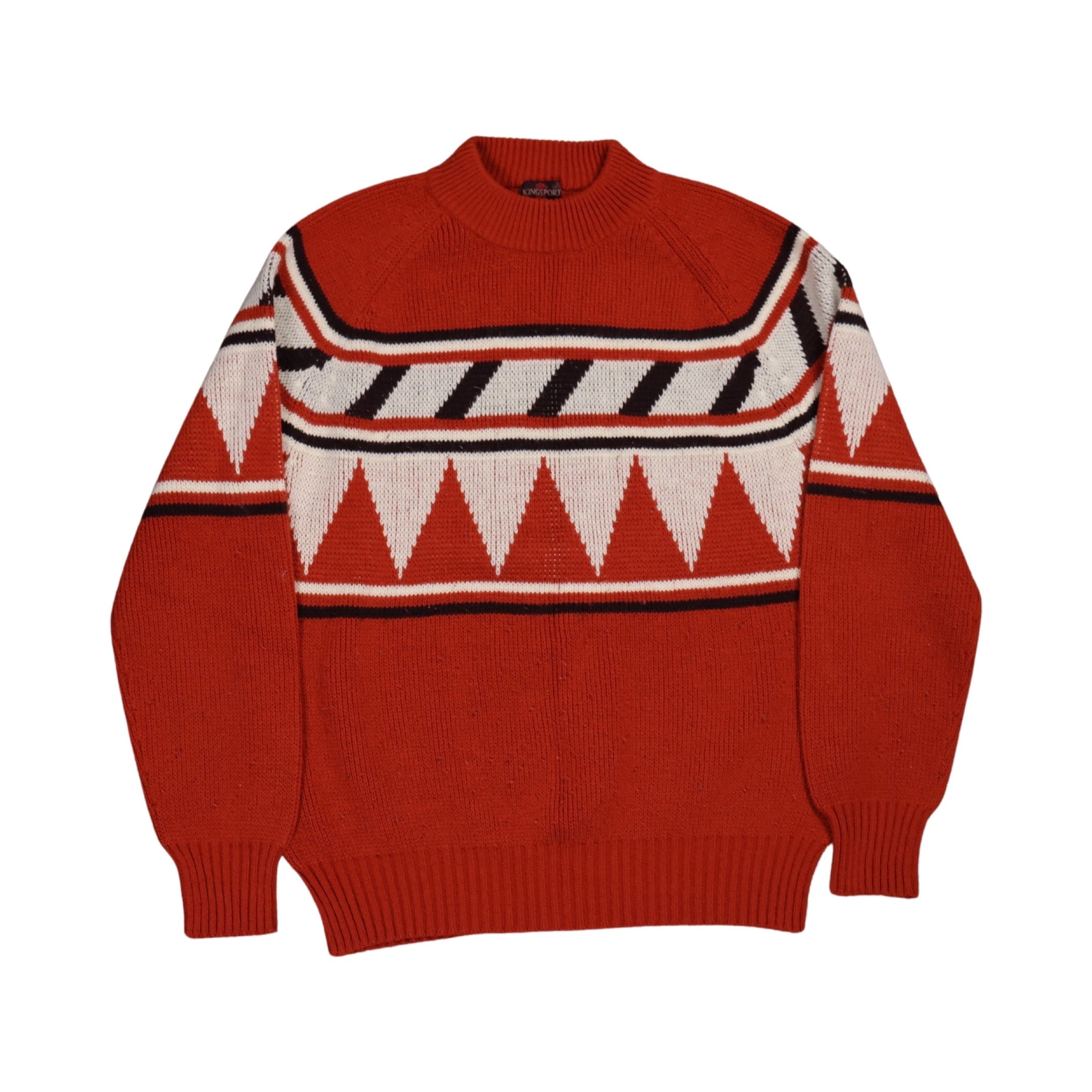 Orange 70s/80s Knit Sweater Essential (Small)