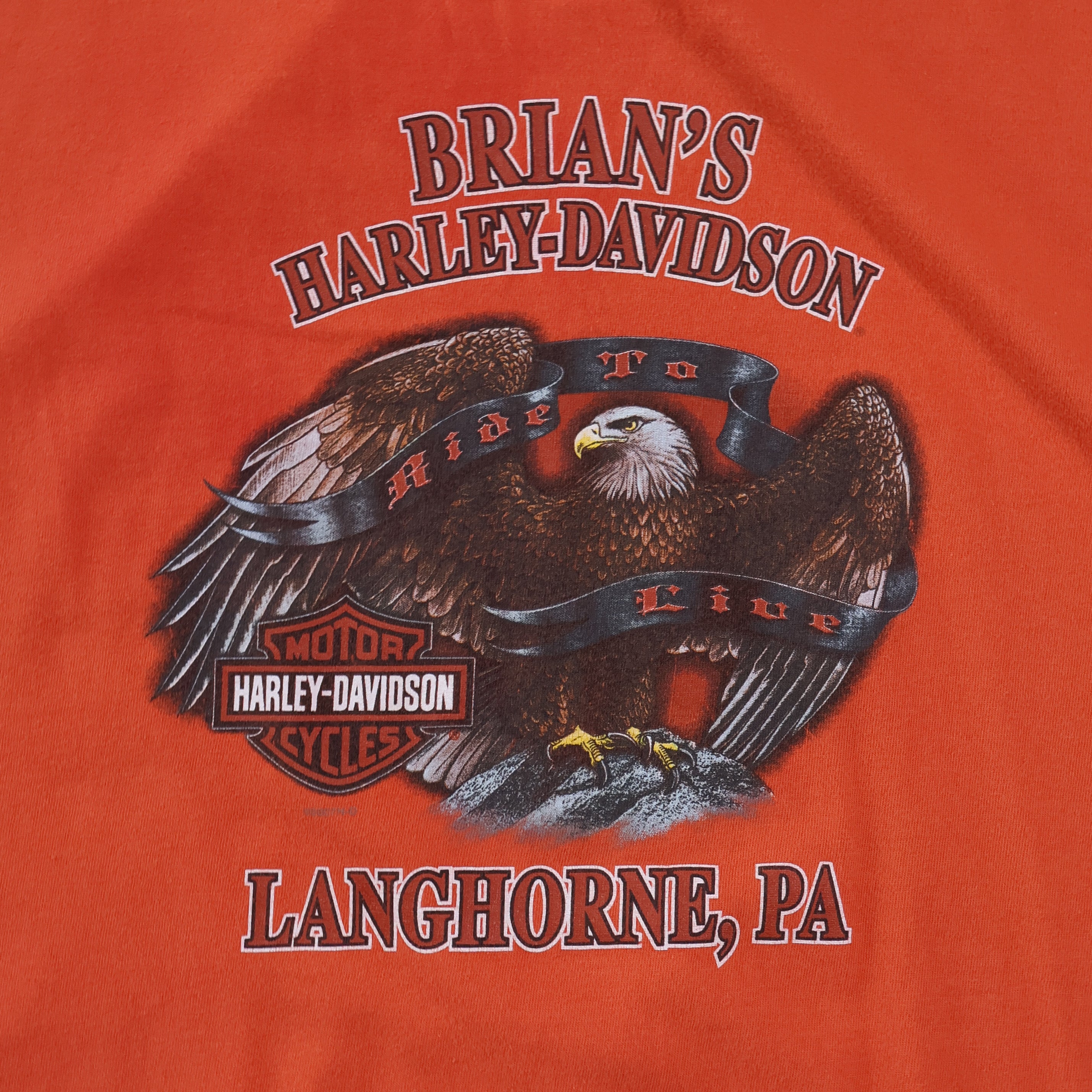 Orange Harley Davidson Motorcycles T-Shirt 00s (XXXL)