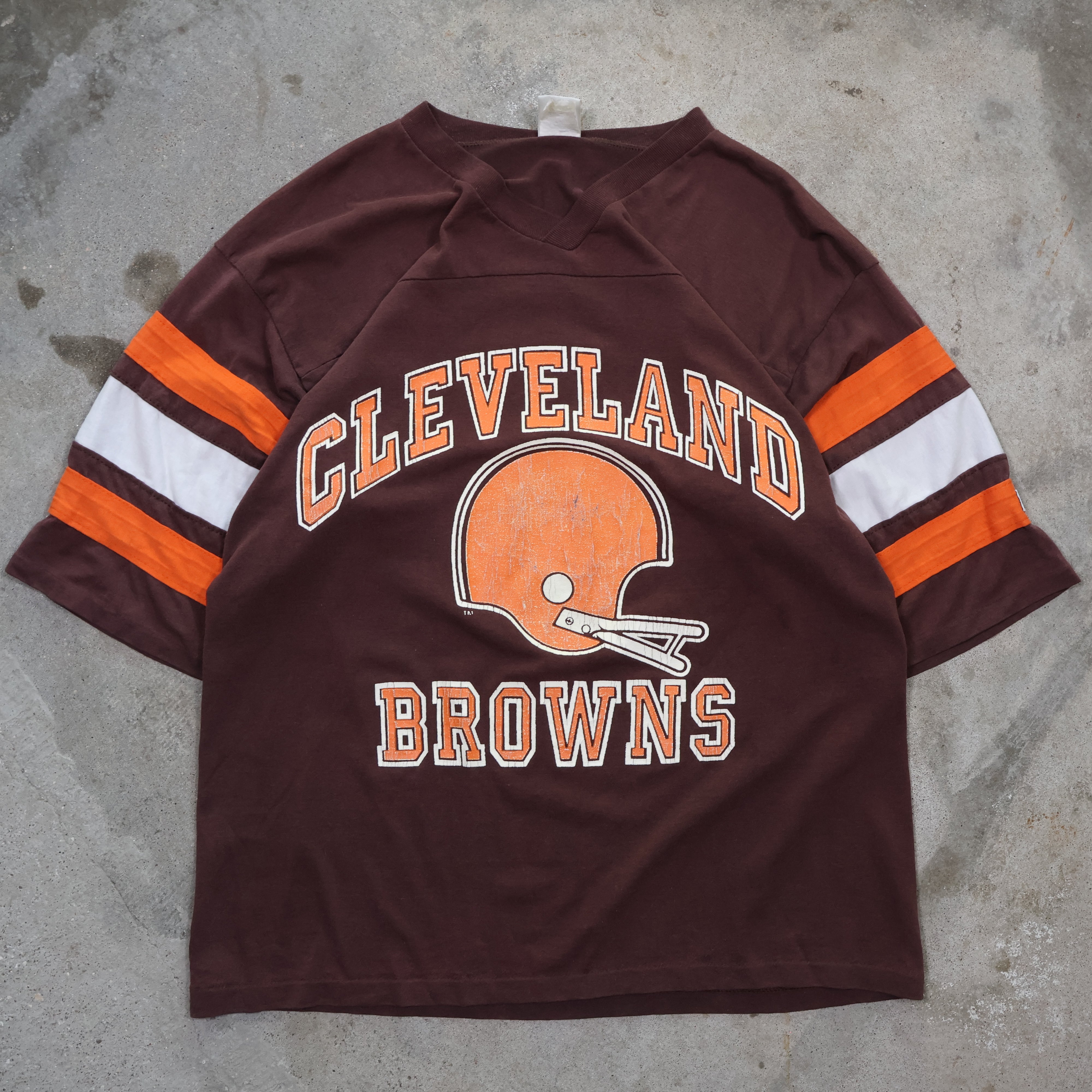 Cleveland Browns 1/2 Sleeve T-Shirt 80s (Large)