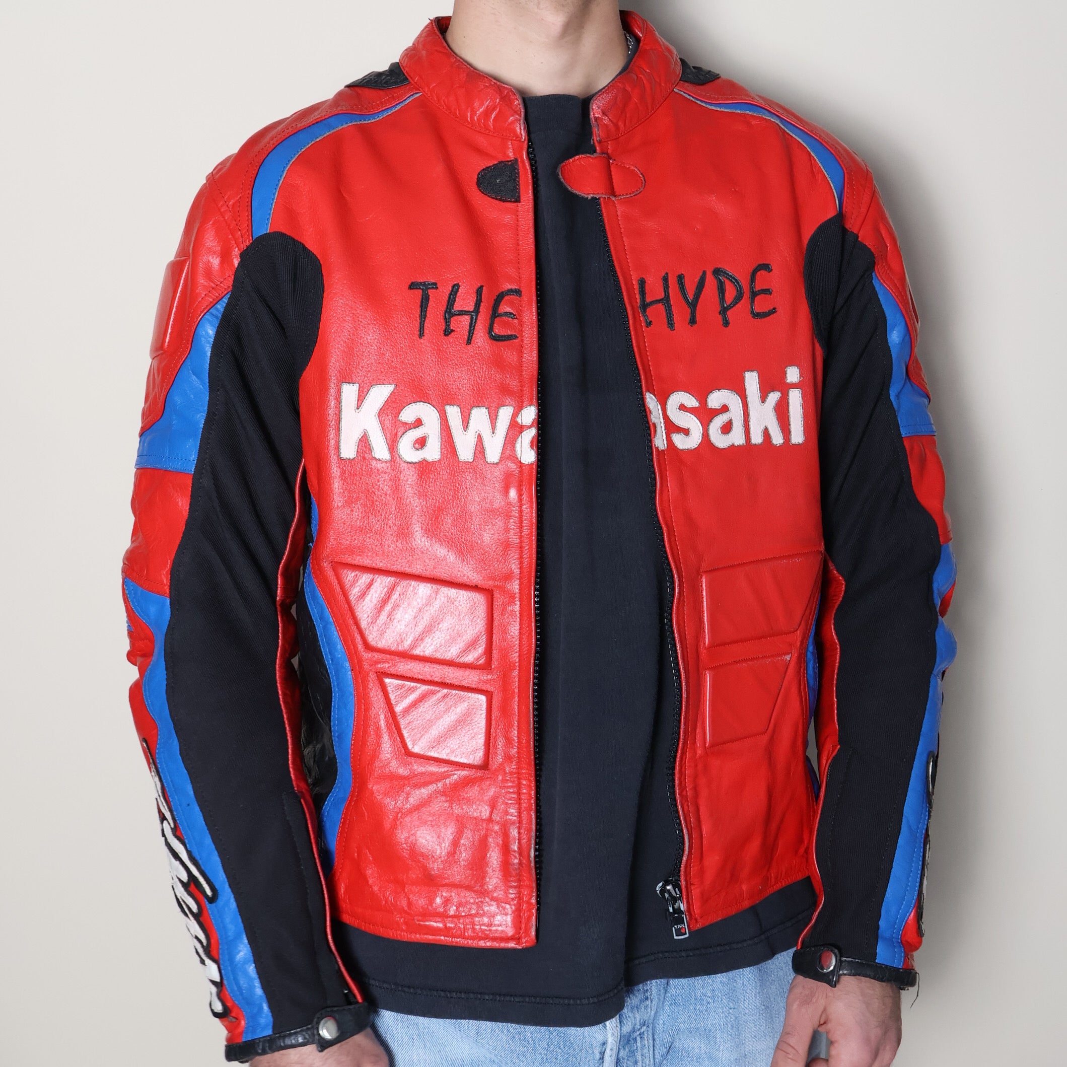 Kawaski Racer Leather Jacket 90s (Medium)