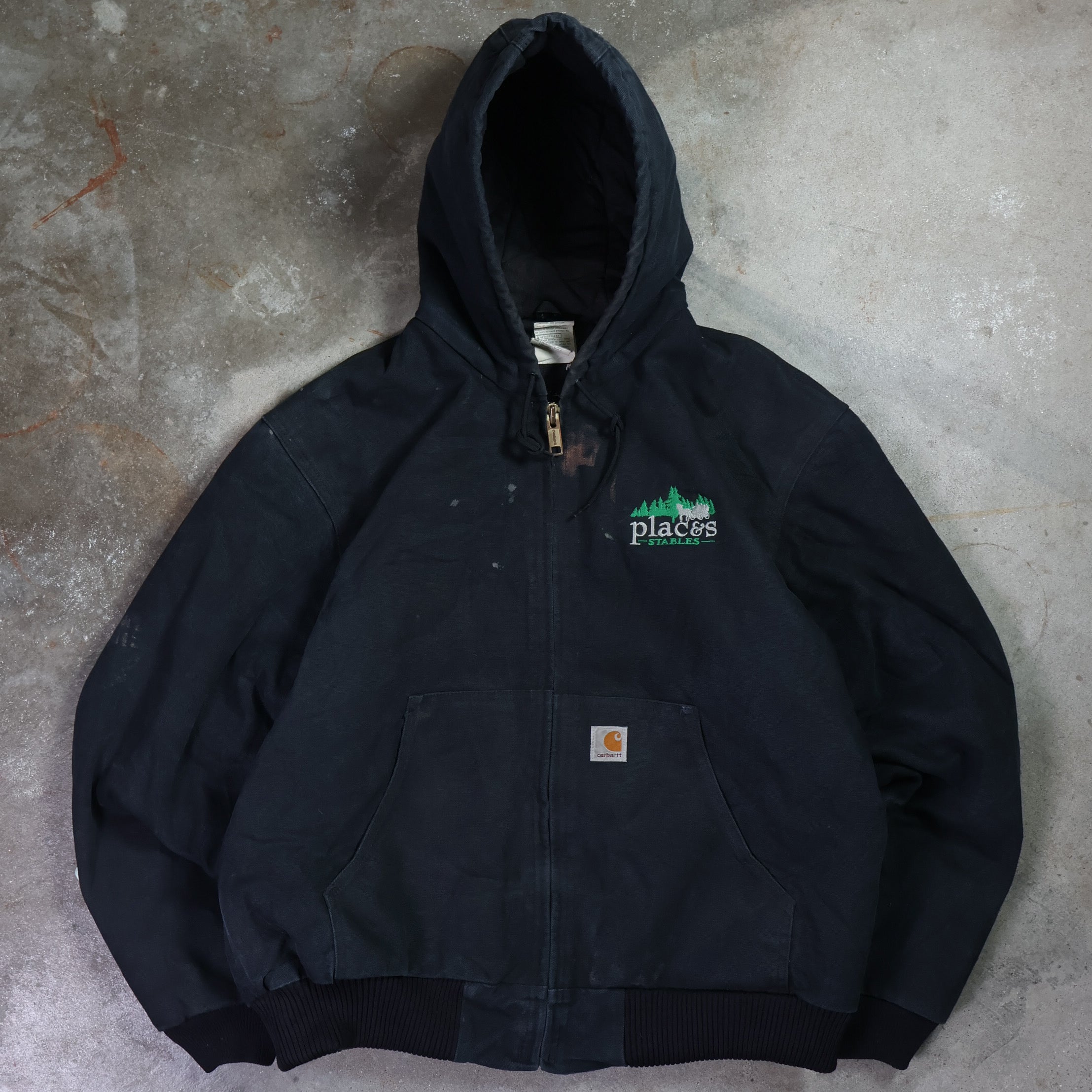 Black Carhartt Embroidered Work Jacket (XL)