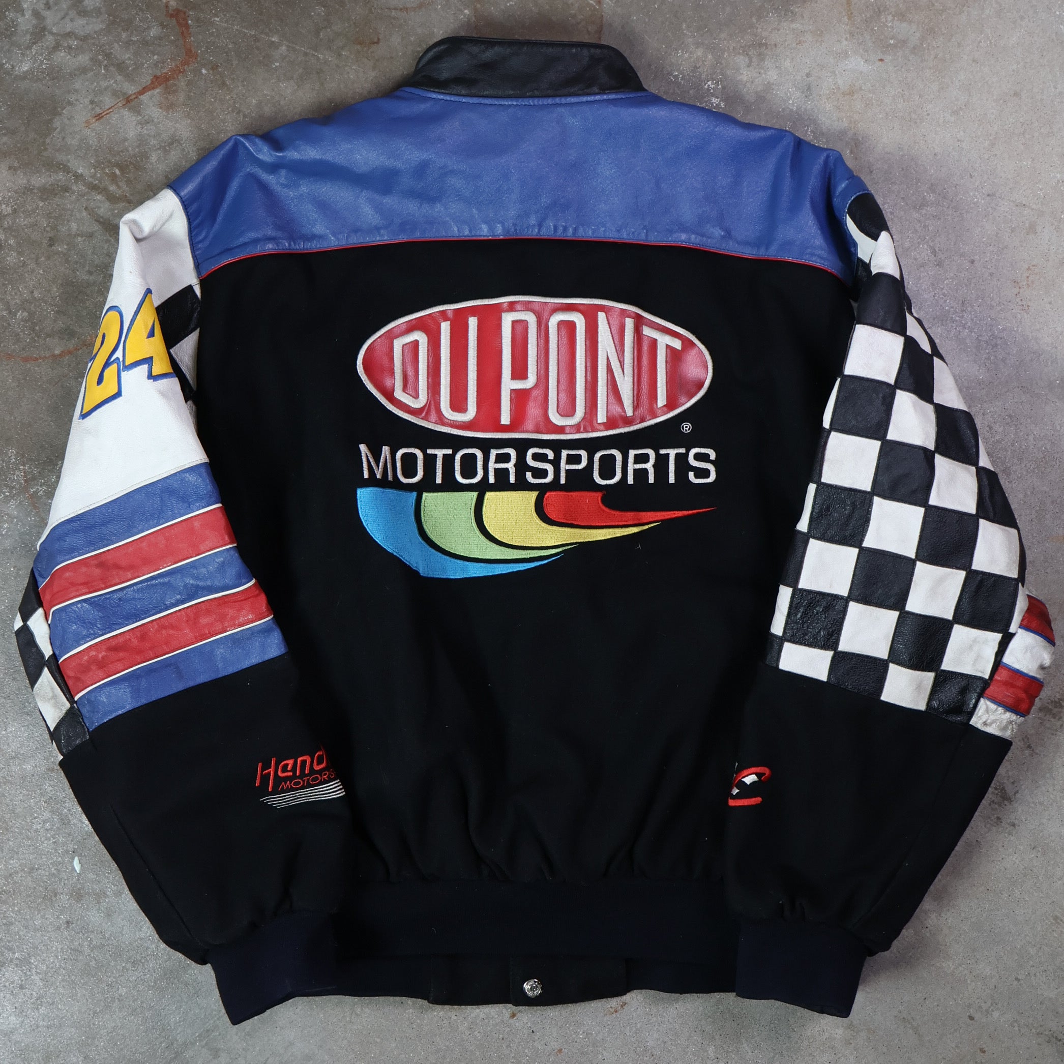 Winston Cup Champion Nascar Reversible Leather Jacket 90s (XL)