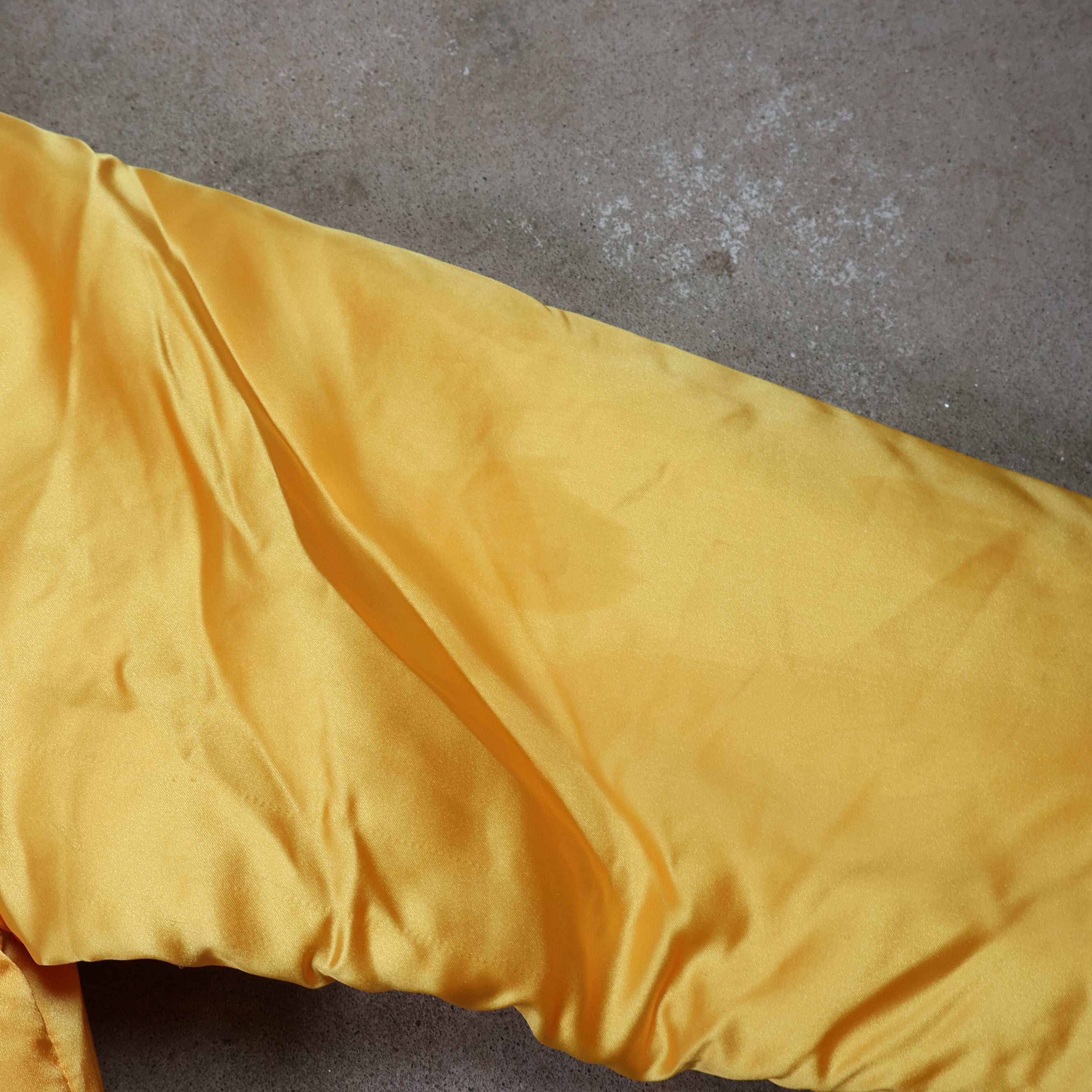 Yellow Korea Satin Bomber Jacket 90s (Large)