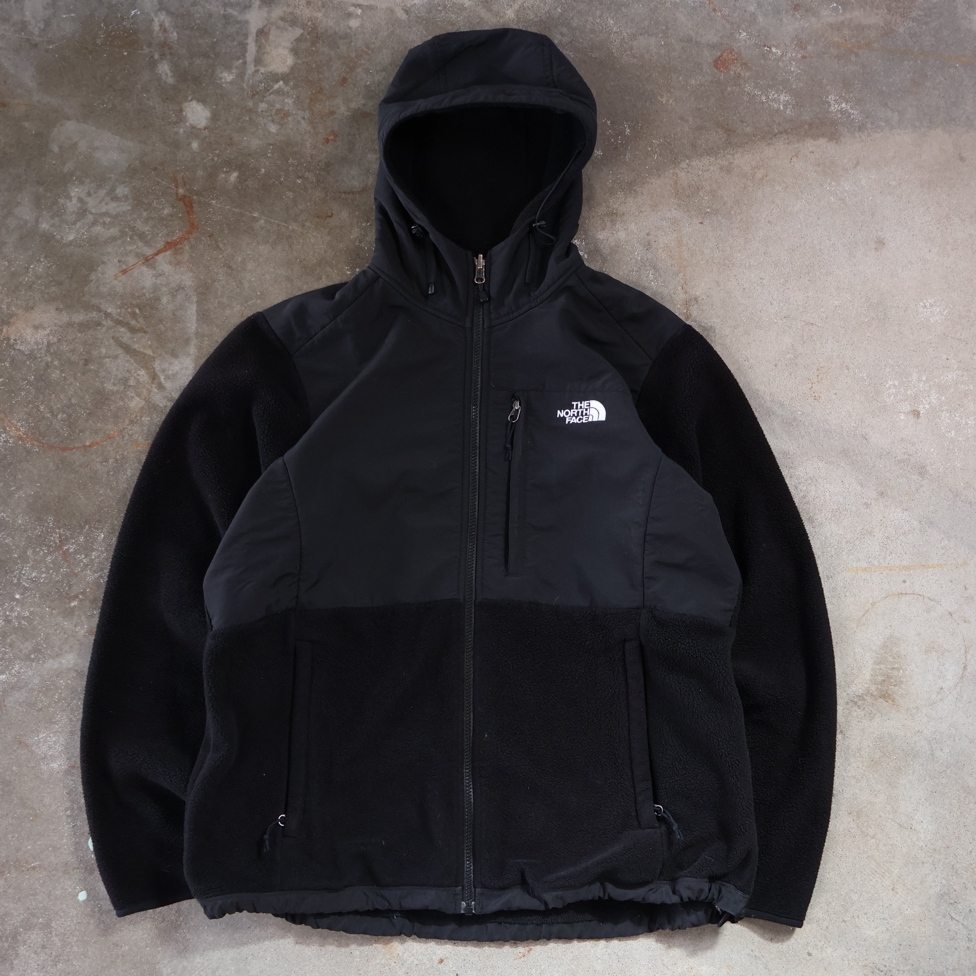 Black North Face Hooded Fleece Jacket (Large)