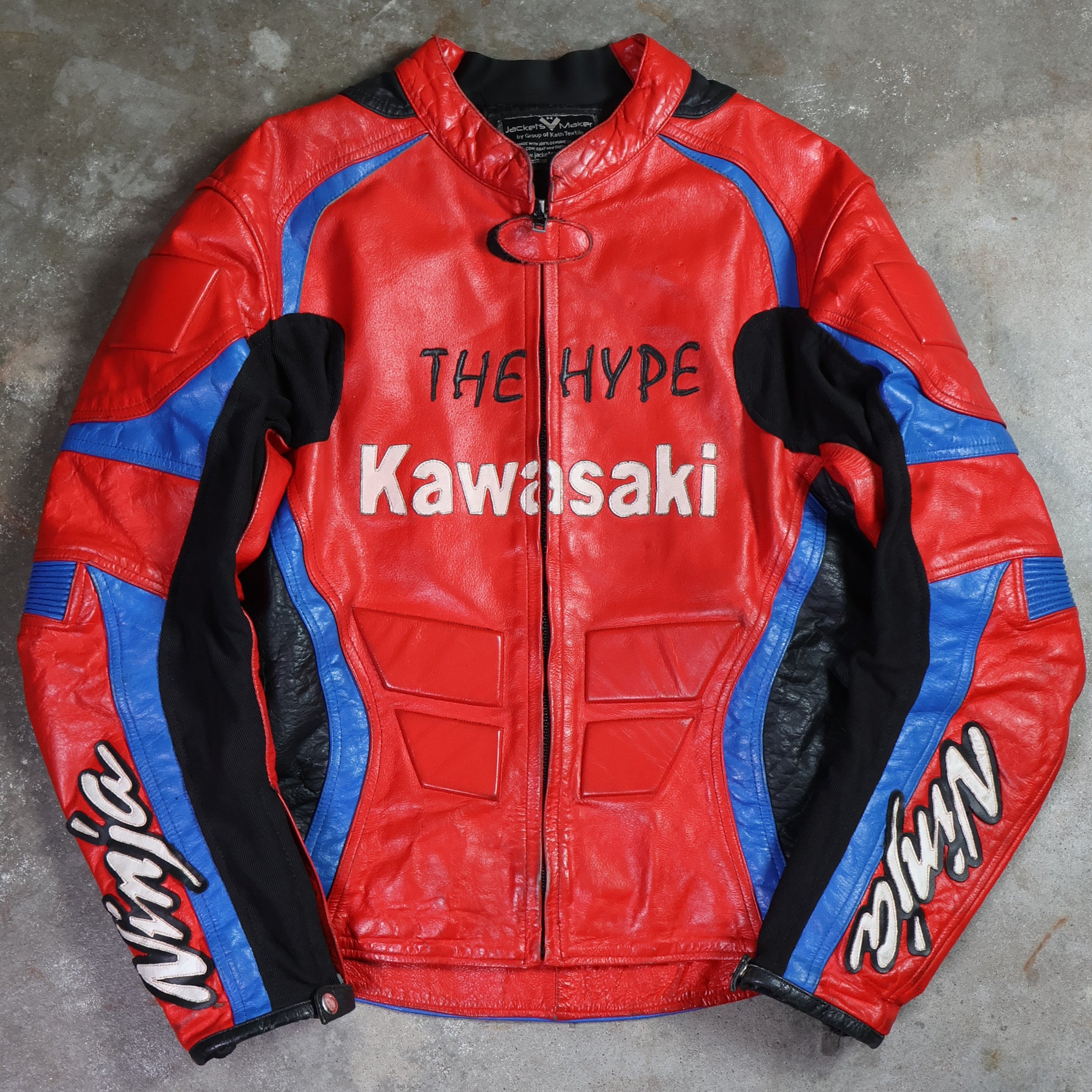 Kawaski Racer Leather Jacket 90s (Medium)