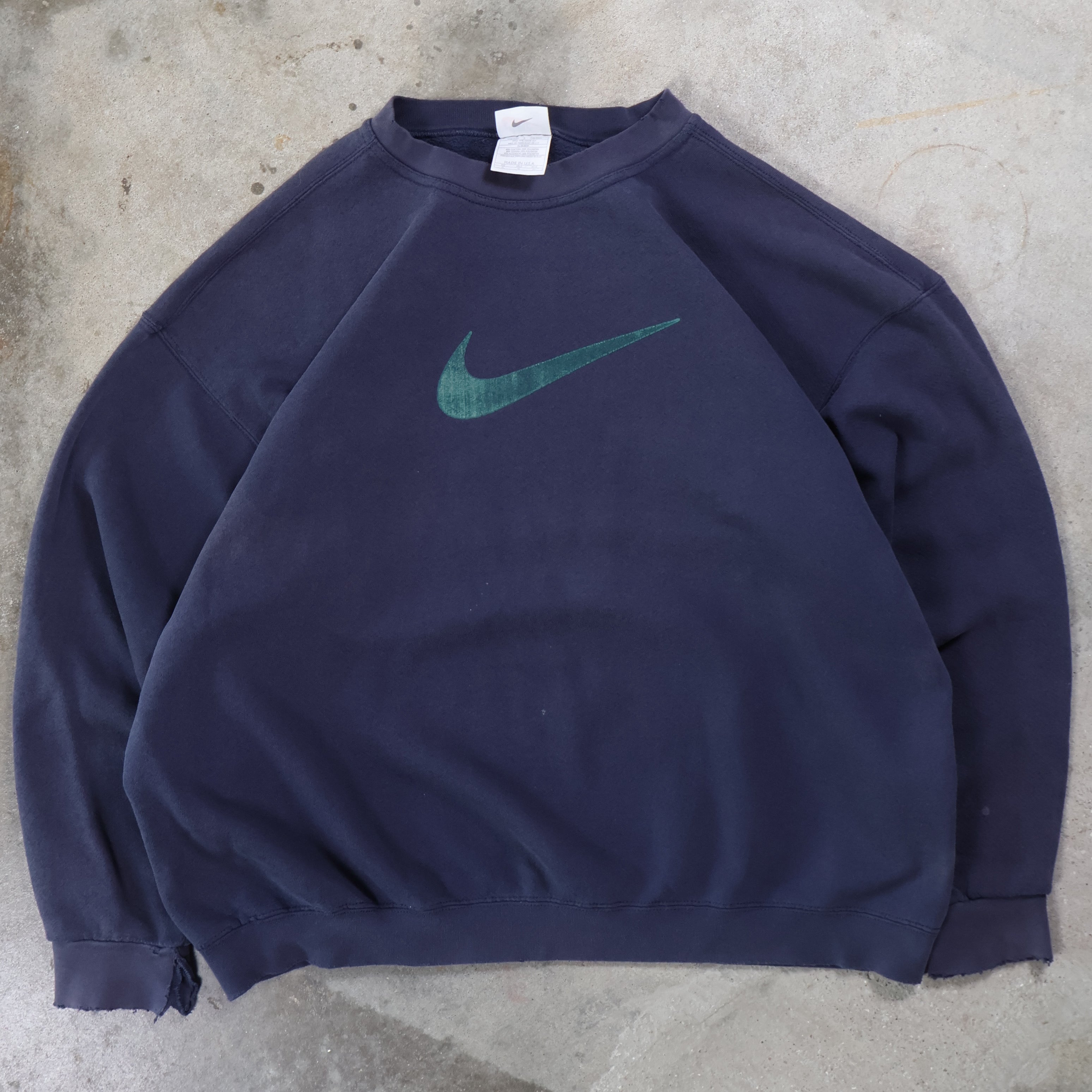 Navy Nike Big Logo Sweatshirt 90s (XL)