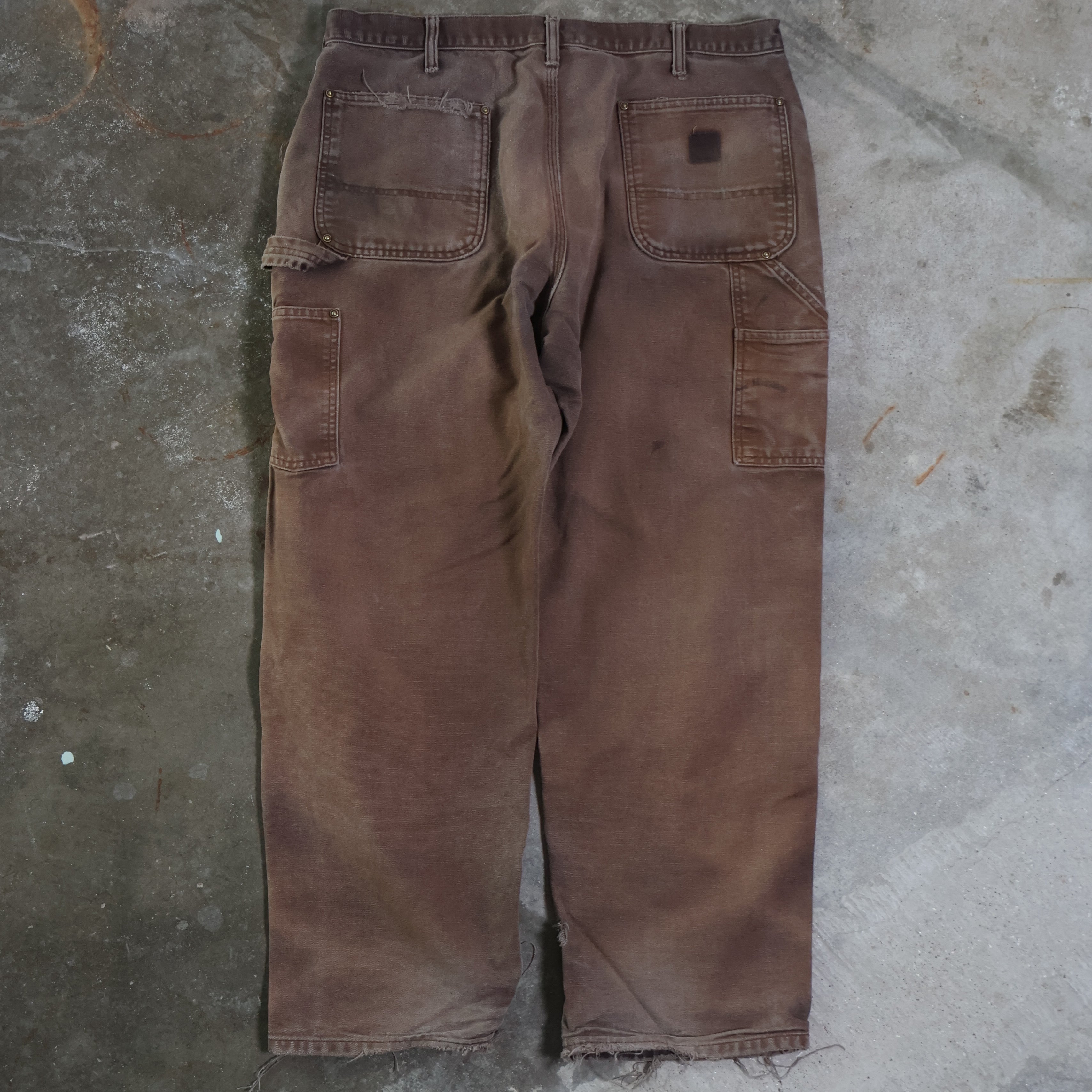 Faded Brown Distressed Carhartt Double Knees (35")