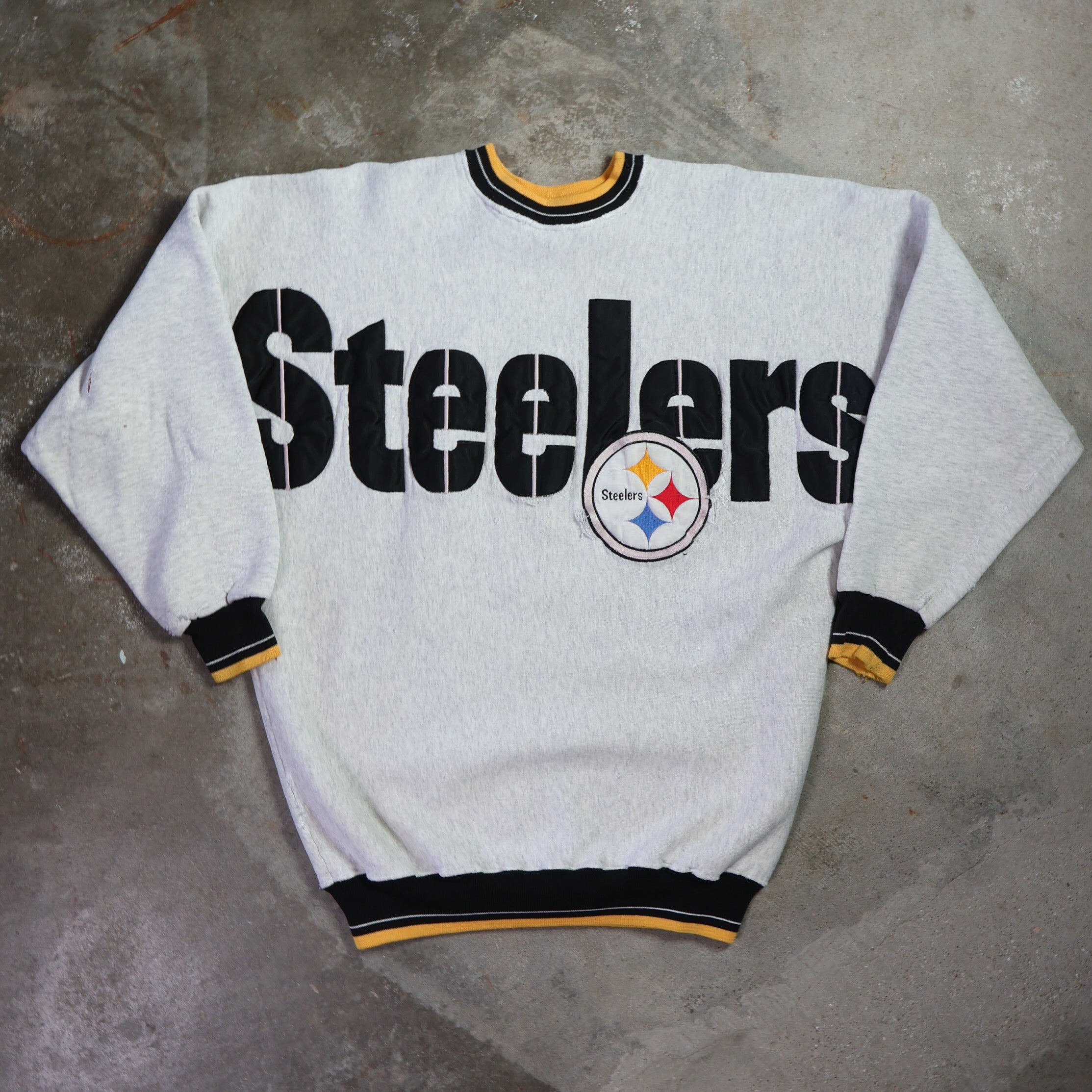 Pittsburgh Steelers Spellout Sweatshirt 90s (XL)