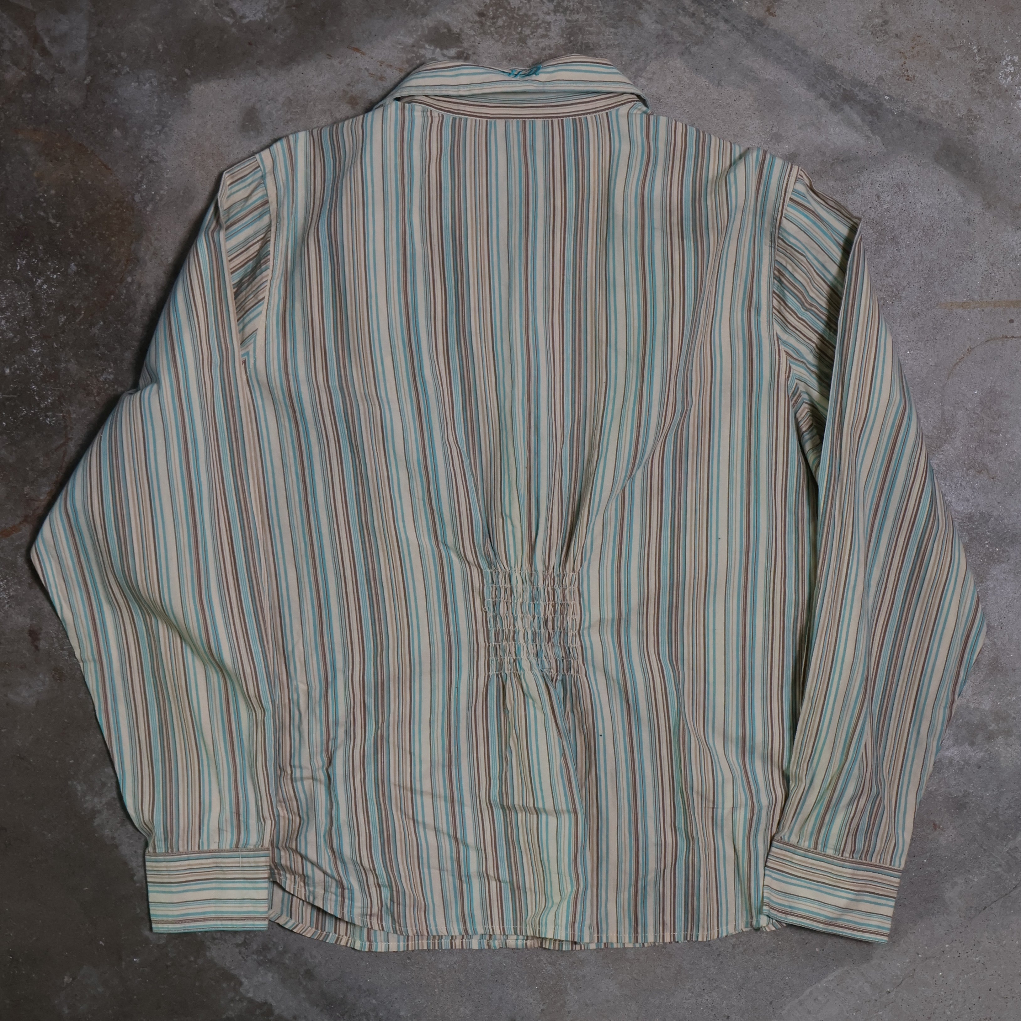 Harley Davidson Striped Button-Up T-Shirt 90s (Small)