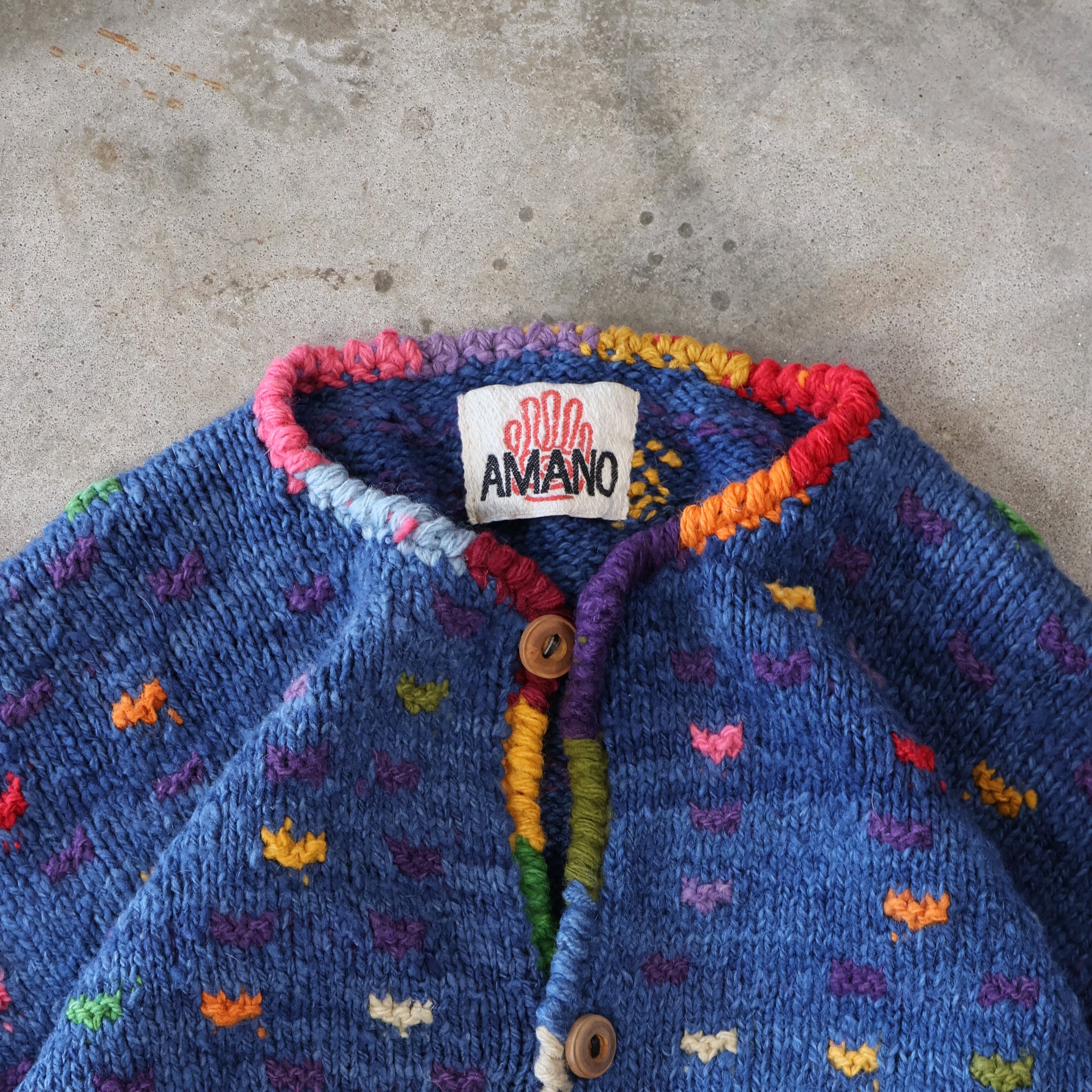 Hand Knit Mixed Pattern Wool Sweater 90s (XL)