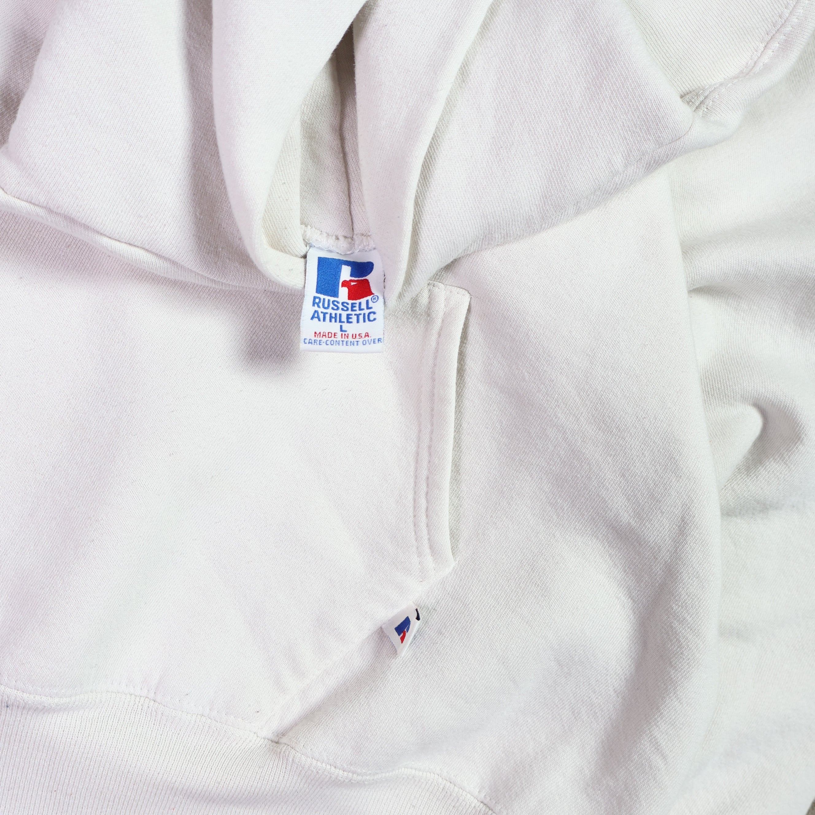 White Russell Hoodie 90s (Medium)