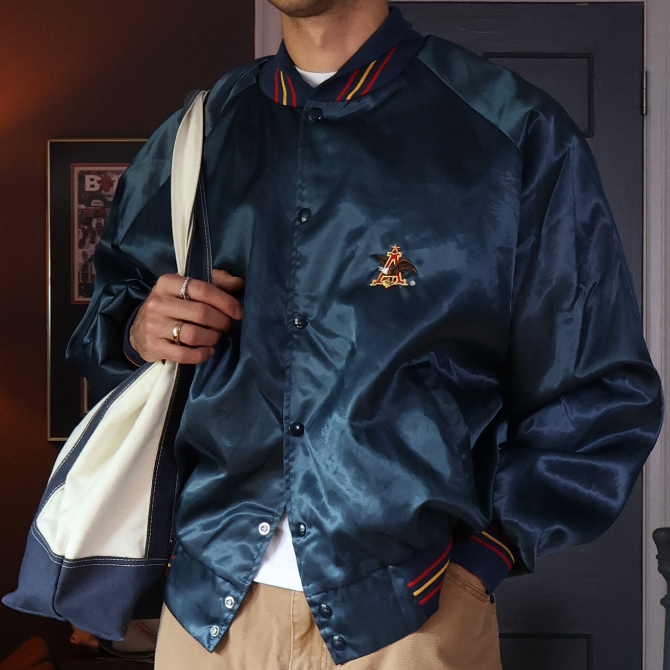 Anheuser Busch Satin Bomber Jacket 90s (XL)