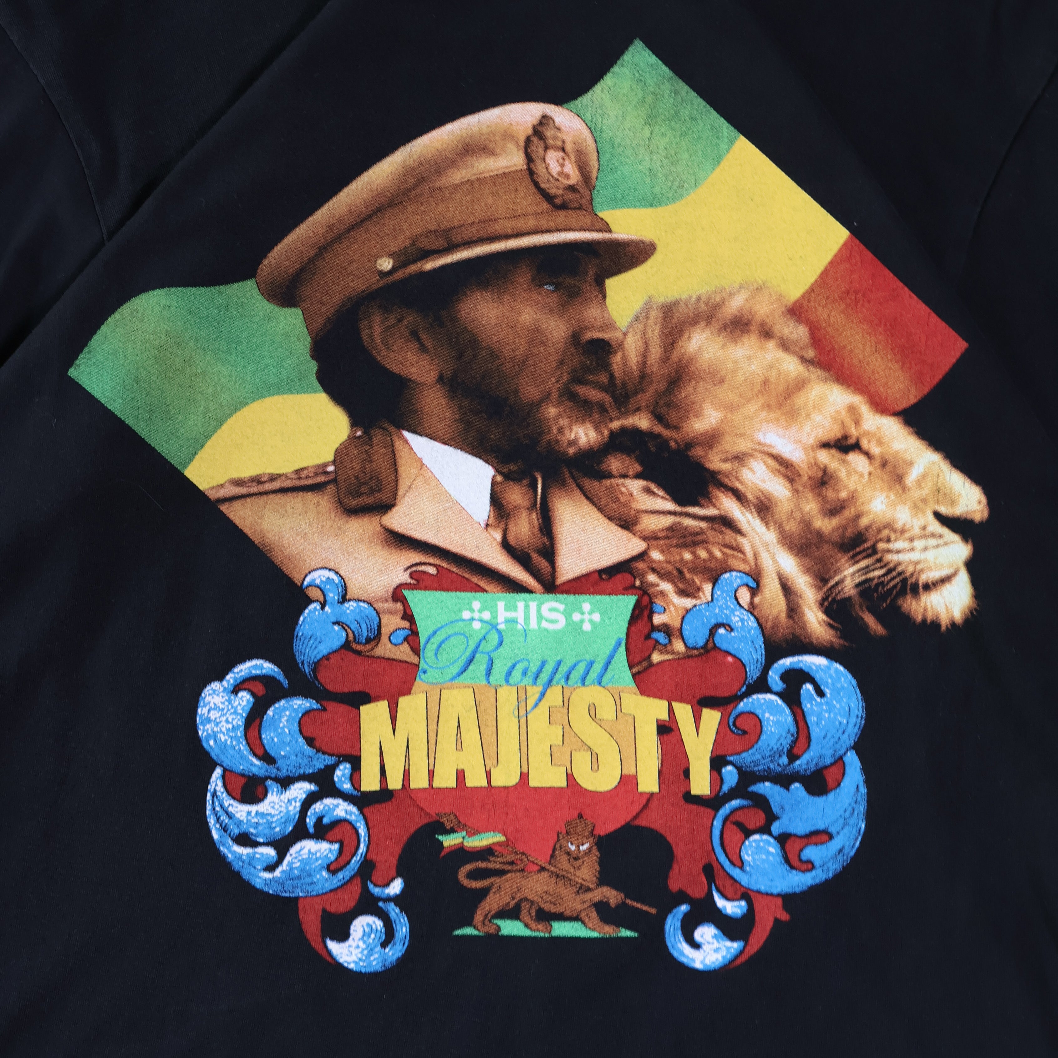 Haile Selassie Ethopian Emperor T-Shirt 00s (Large)