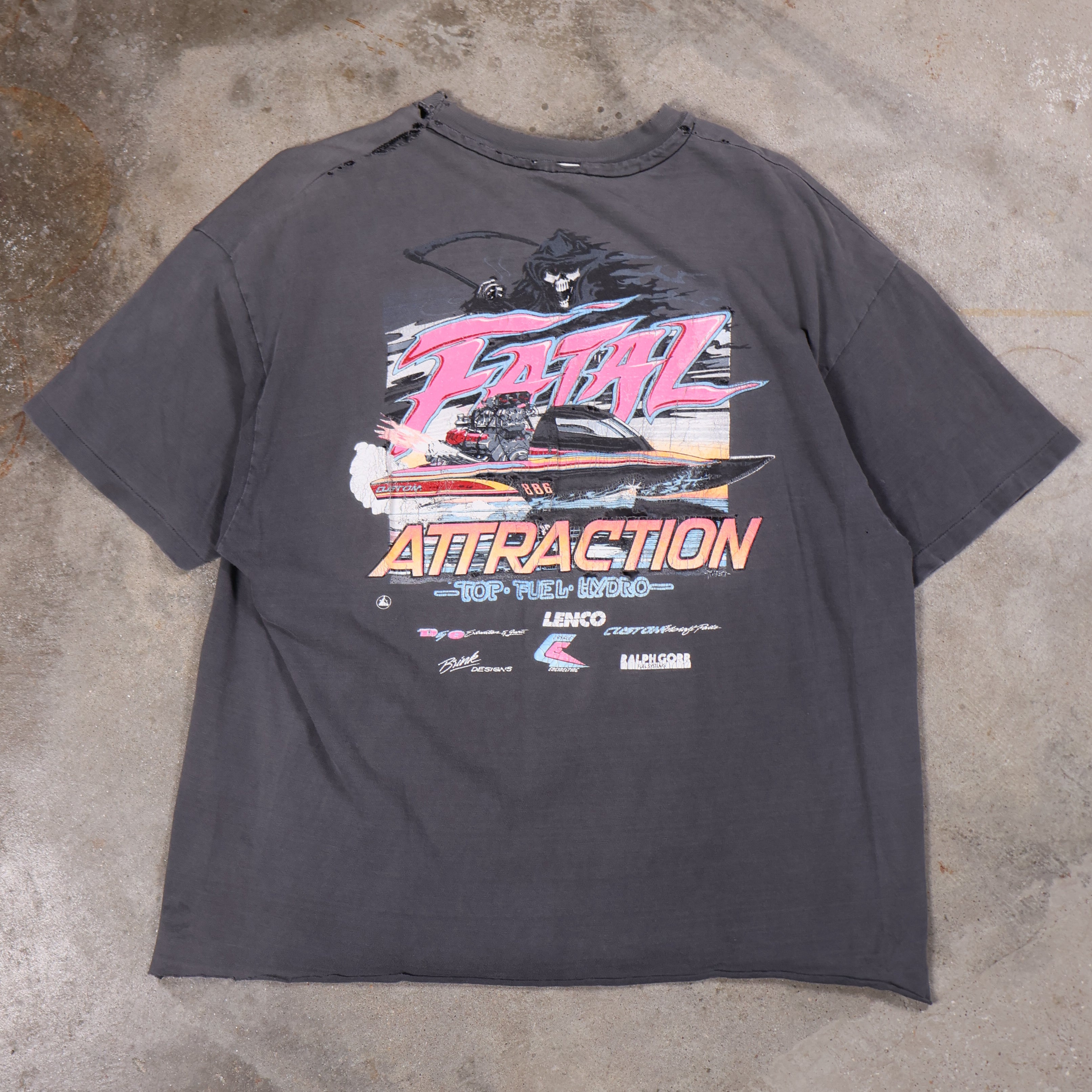 Fatal Attraction Top Fuel Hydro Cropped T-Shirt 90s (XL)