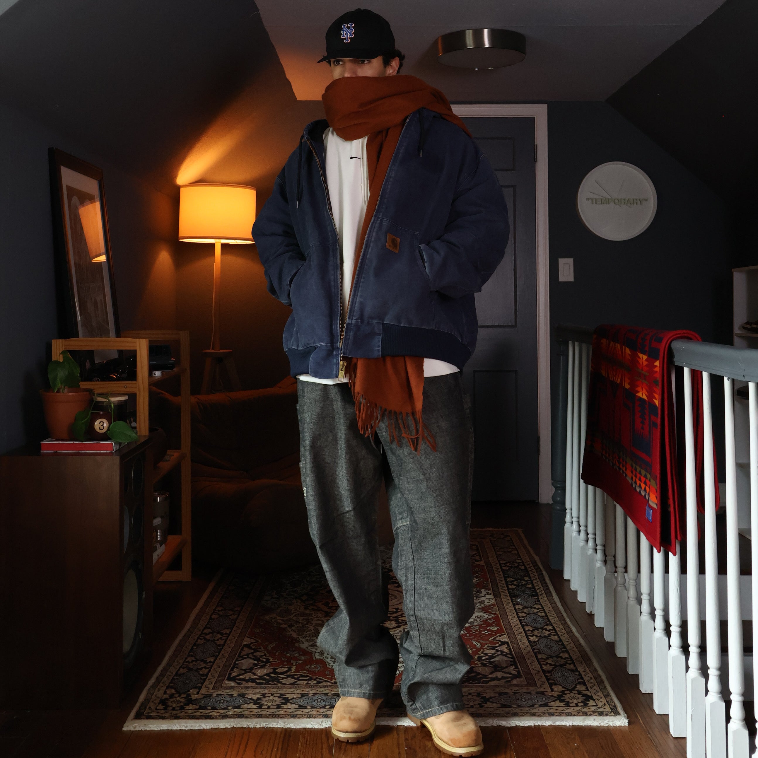 Navy Carhartt Canvas Work Jacket (XXXL)