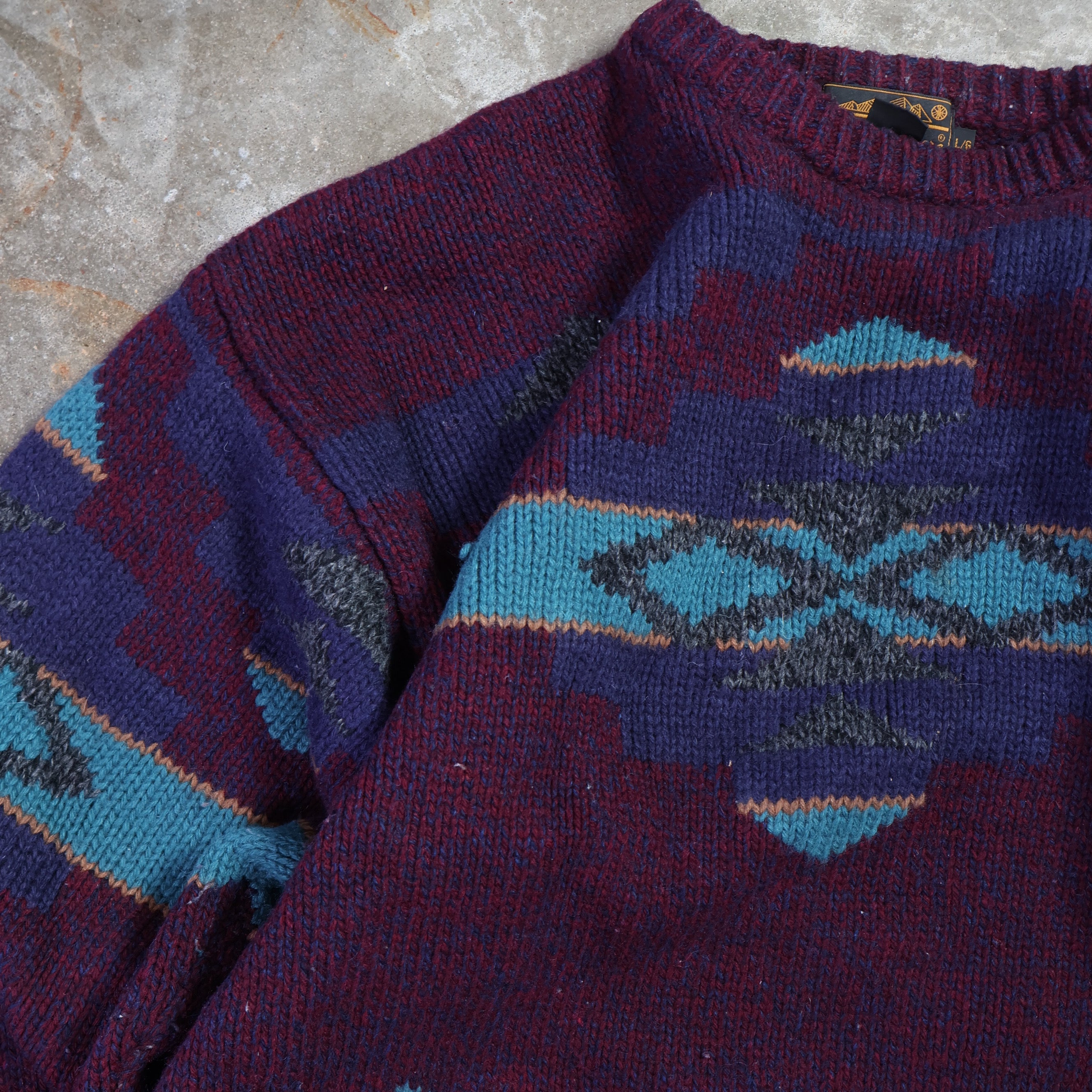 Eddie Bauer Purple Knit Sweater 90s (Large)