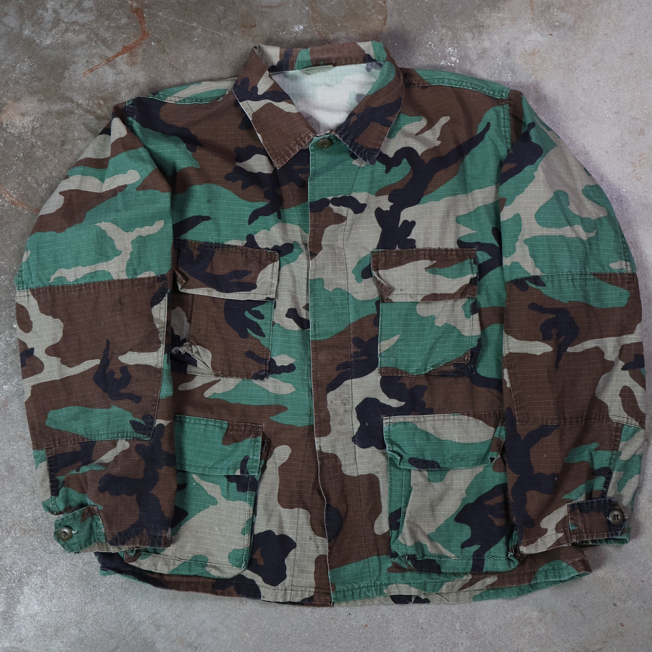 Camo Four Pocket Military Jacket 90s (XL)