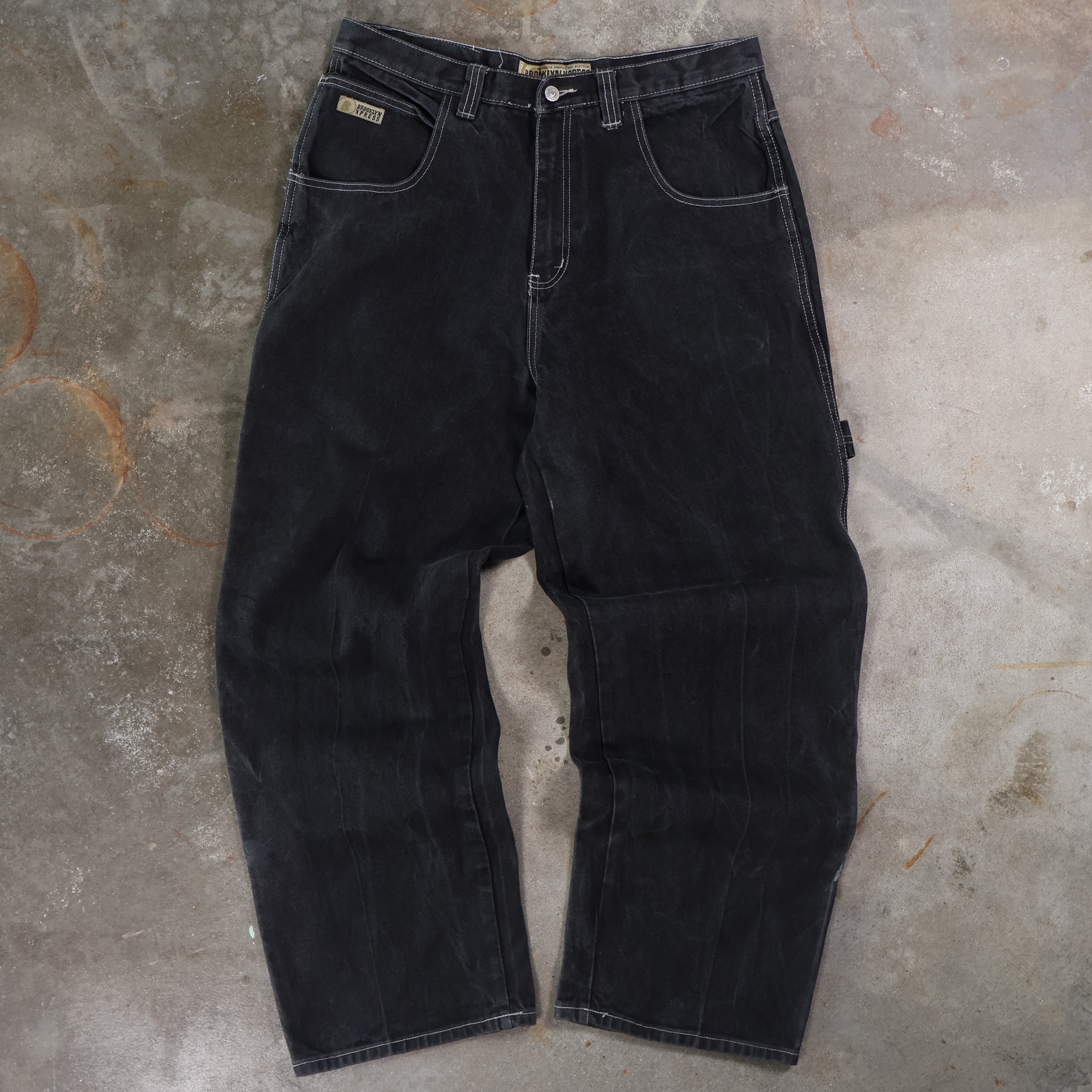 Black Brooklyn Express Baggy Carpenter Jeans 00s (34")