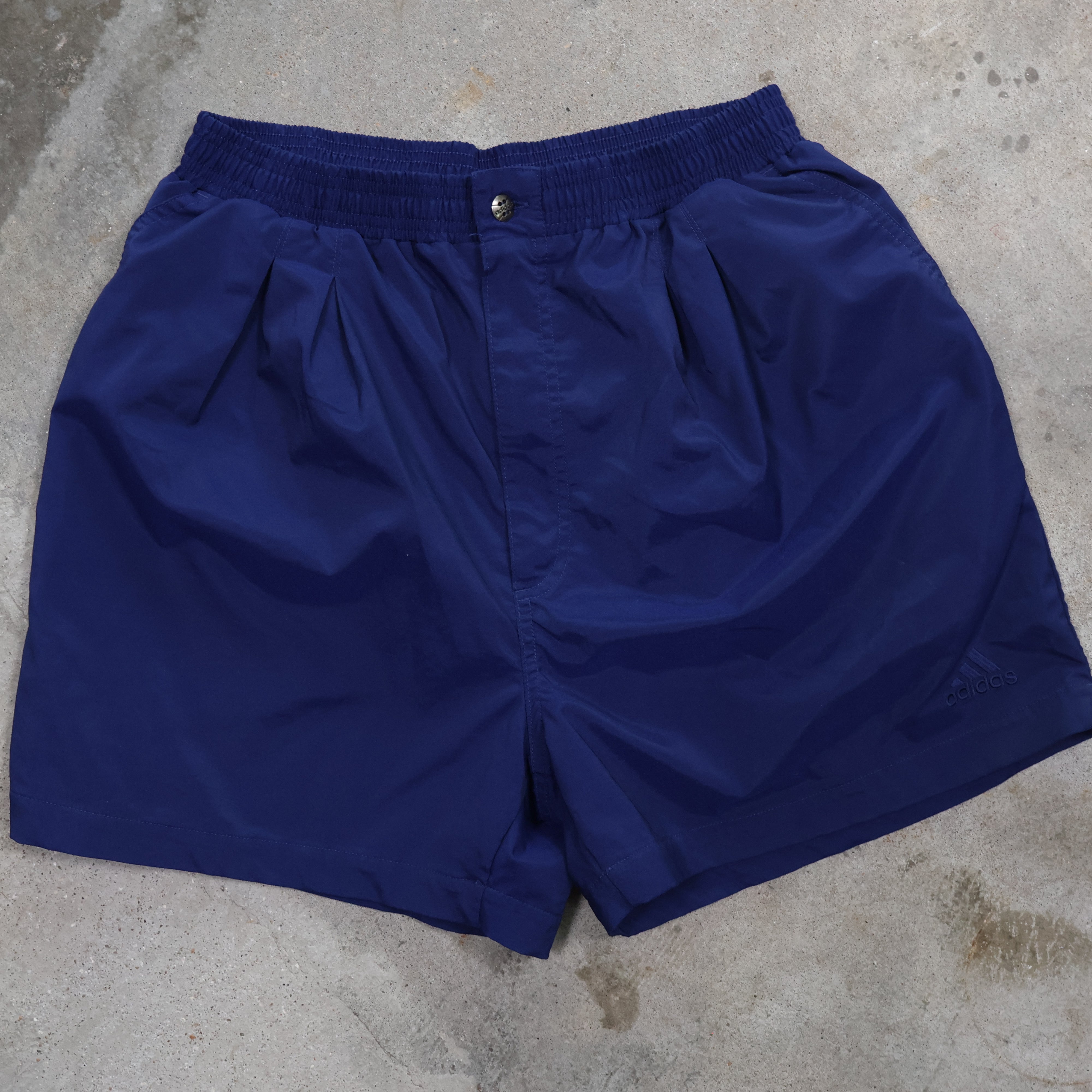 Navy Adidas Nylon Shorts 90s (Medium)