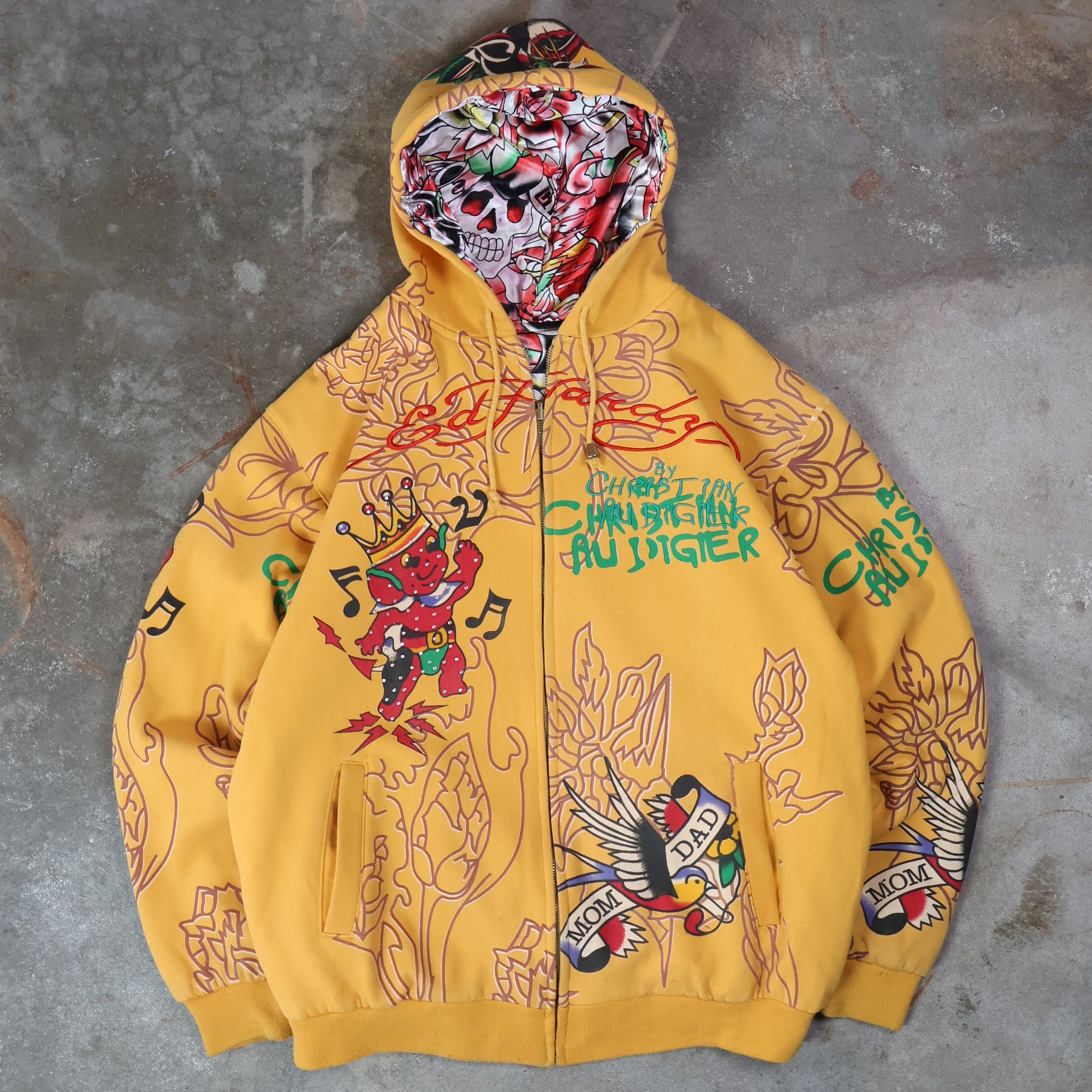 Ed Hardy Reversible Zip-Up Hoodie 00s (XXL)