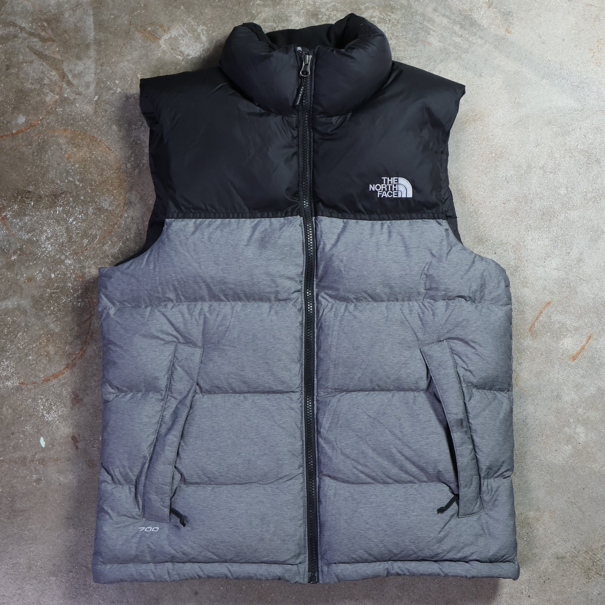 Gray North Face 700 Puffer Vest (Medium)