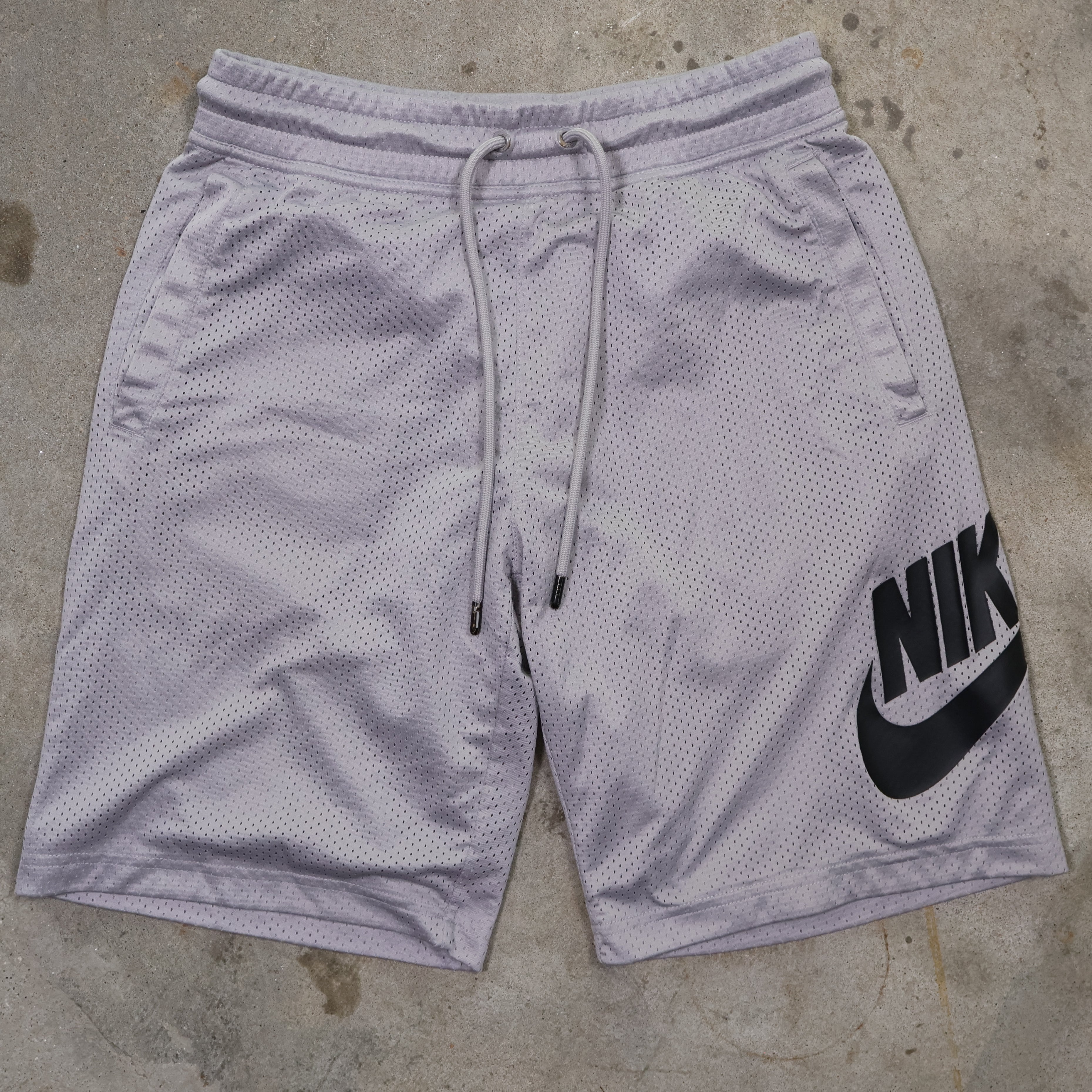Silver Nike Mesh Shorts (Medium)