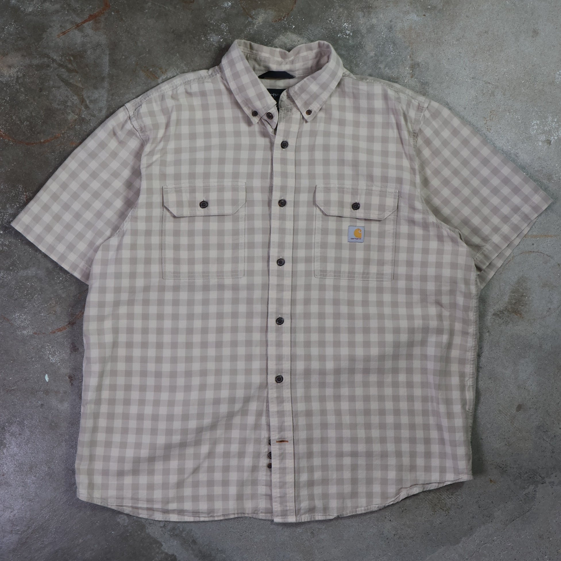 Tan Carhartt Button-Up T-Shirt (XL)