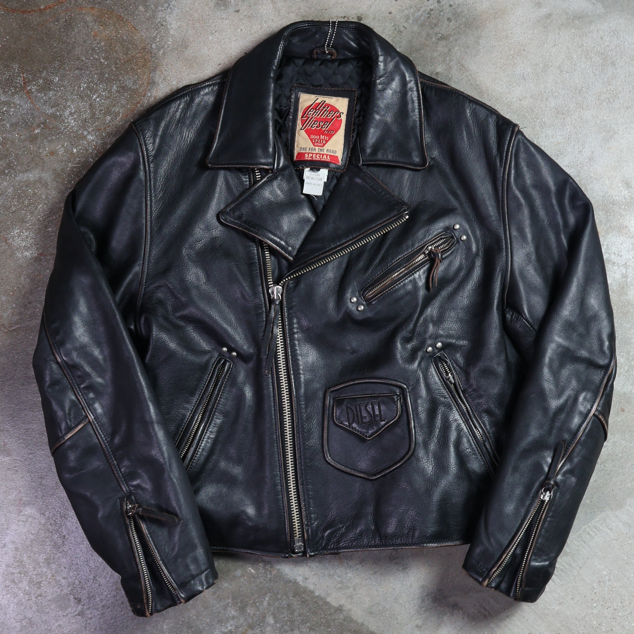 Diesel Leather Motorcycle Jacket 90s (Large)