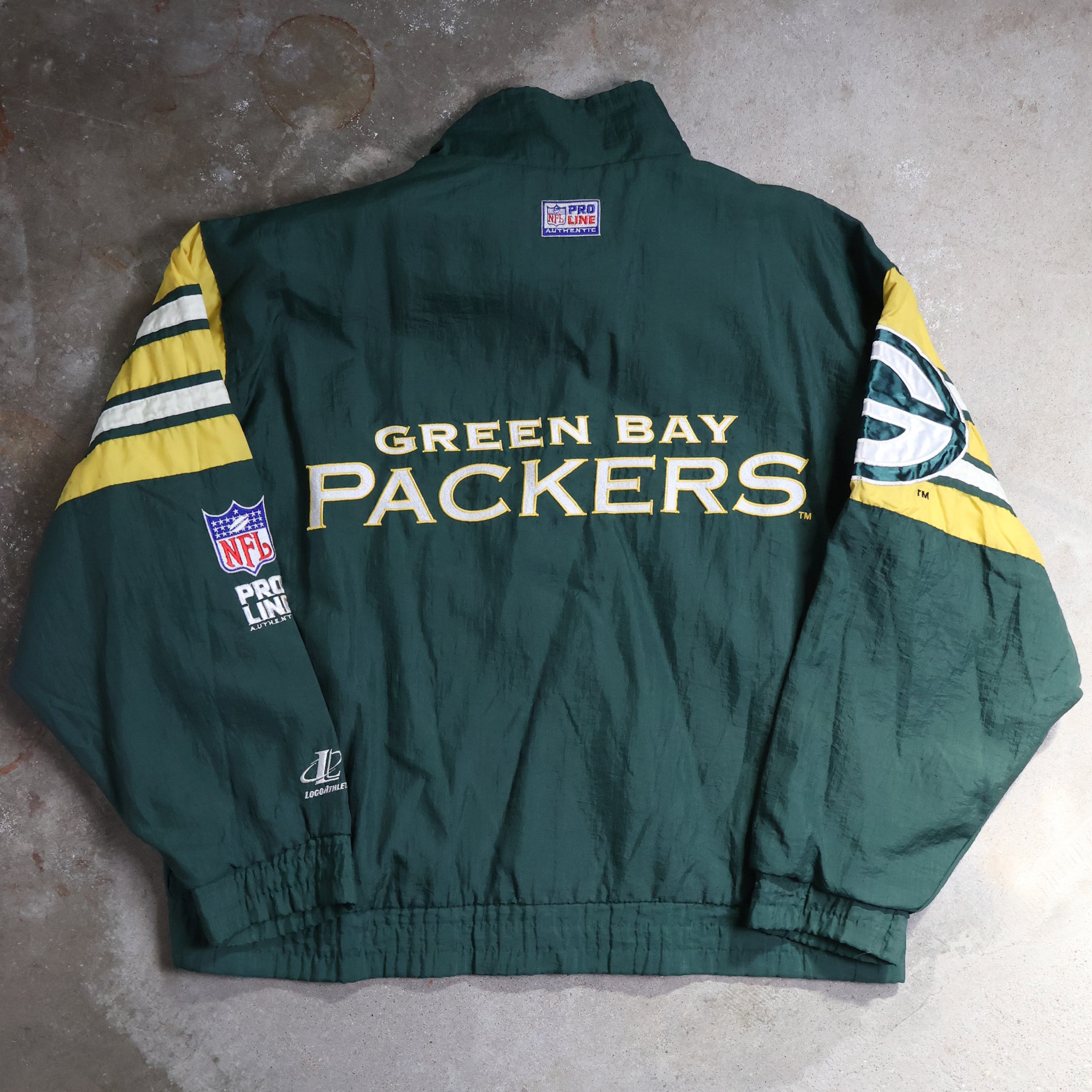 Green Bay Packers Logo Athletic Windbreaker 90s (XXL)