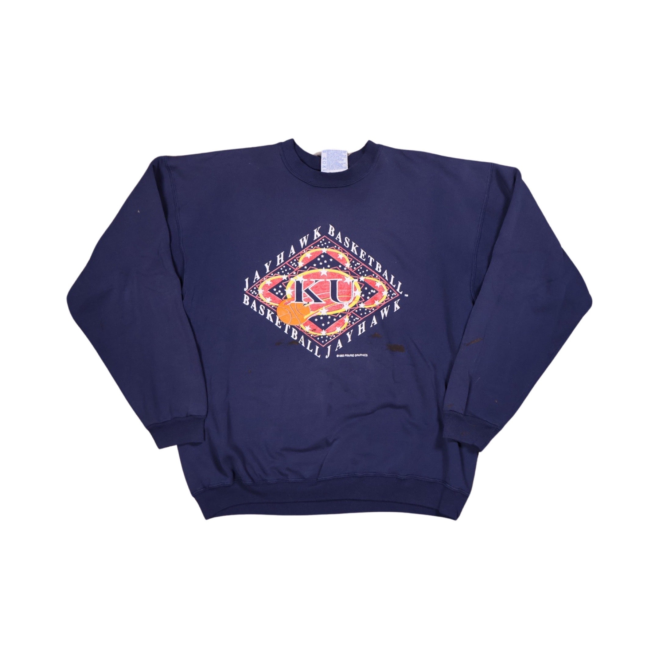 Kansas Jayhawks Basketball 90s Sweater (Large)
