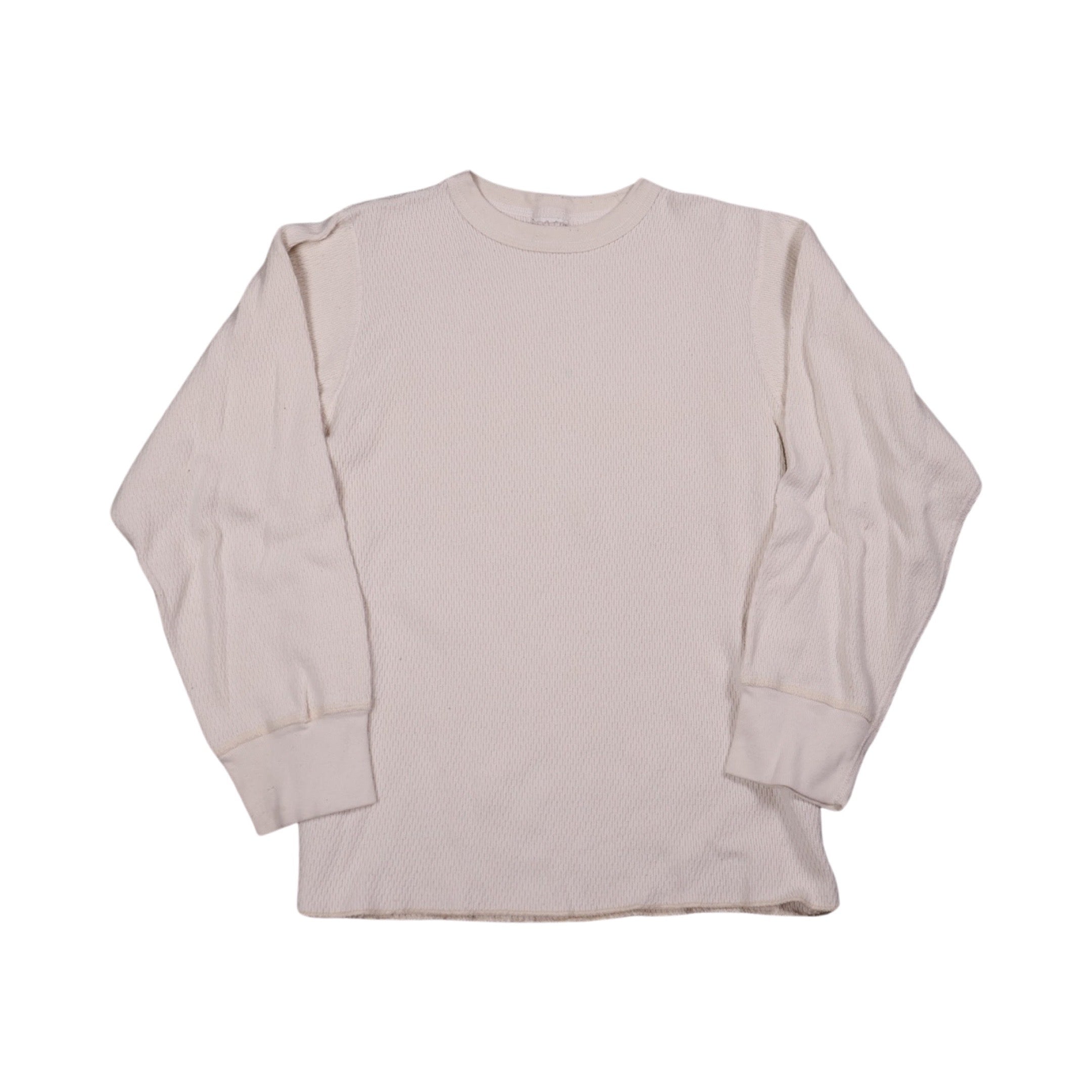 White Thermal Longsleeve 90s T-Shirt (Small)