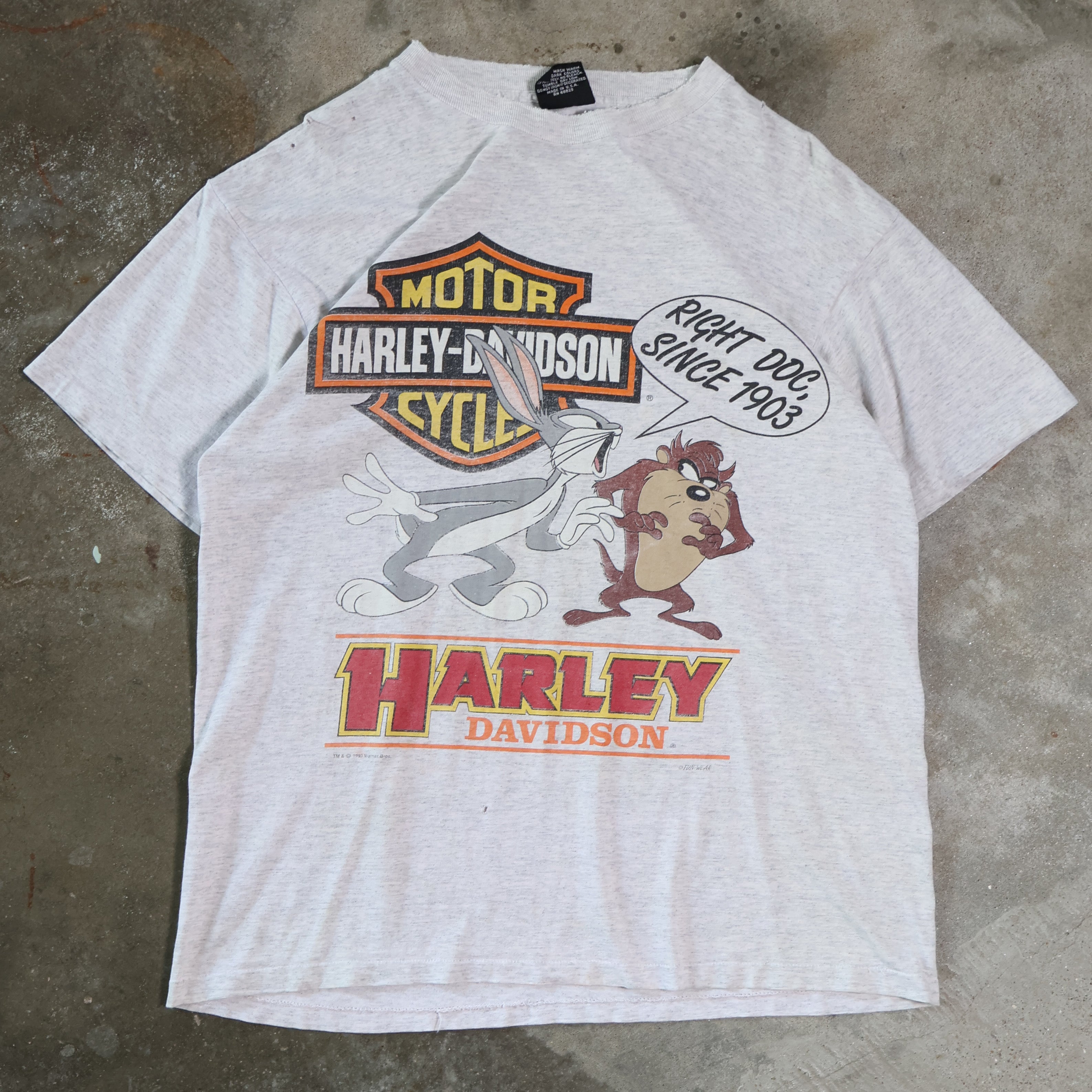 Looney Tunes Harley Davidson T-Shirt 90s (Large)