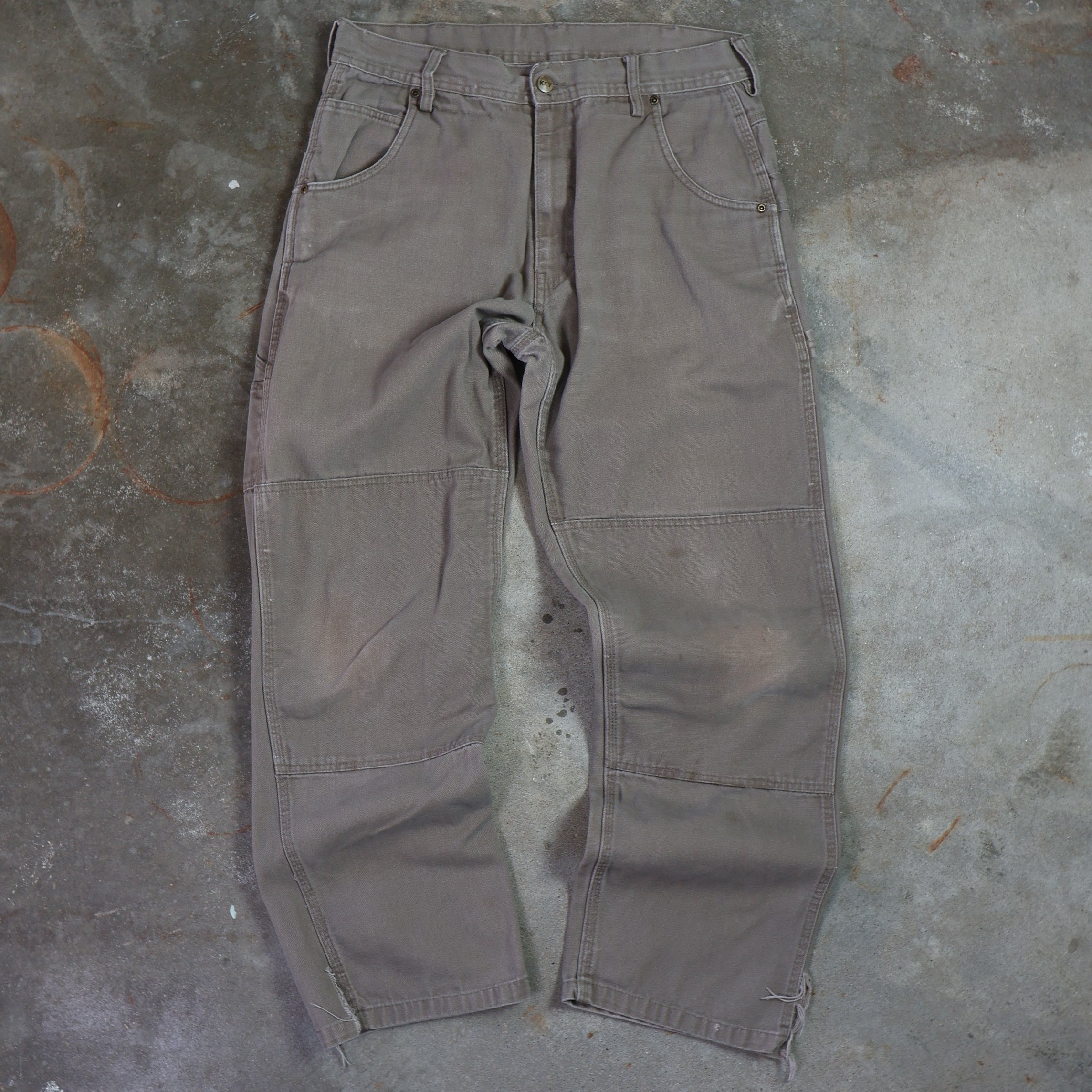 Beige Key Double Knee Carpenter Pants (33")