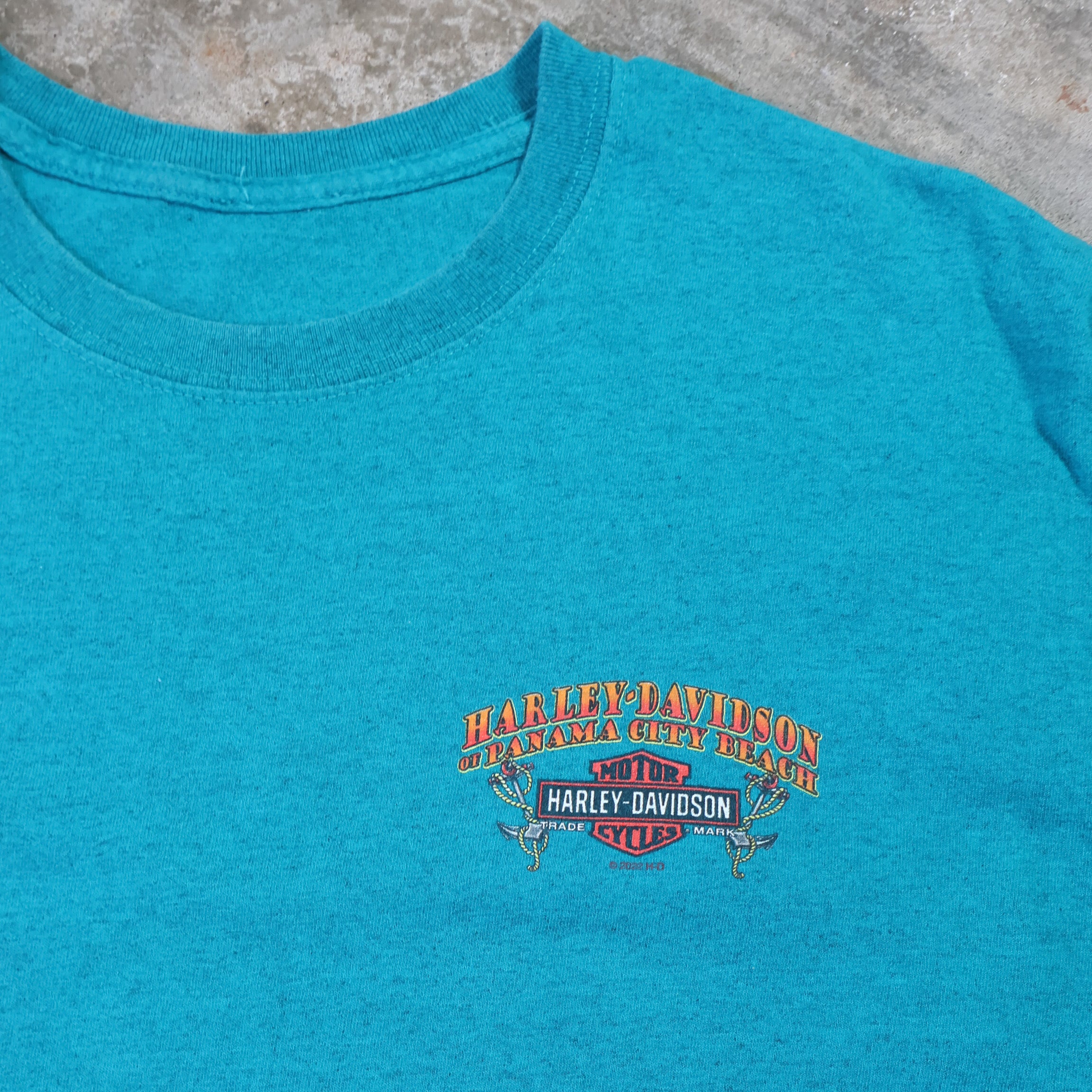 Teal Harley Davidson Panama City Beach T-Shirt (Large)