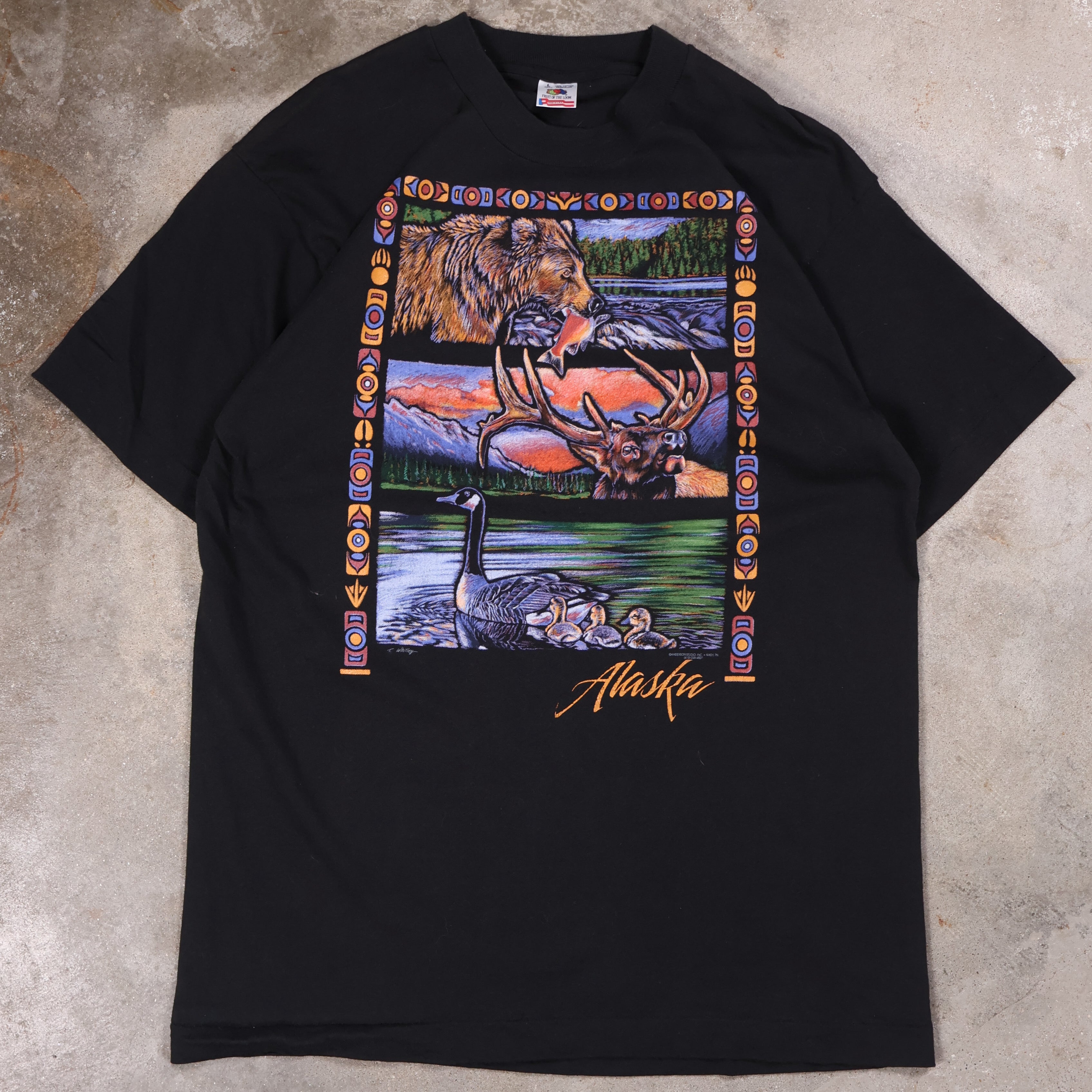 Black Alaska Nature T-Shirt 90s (Large)