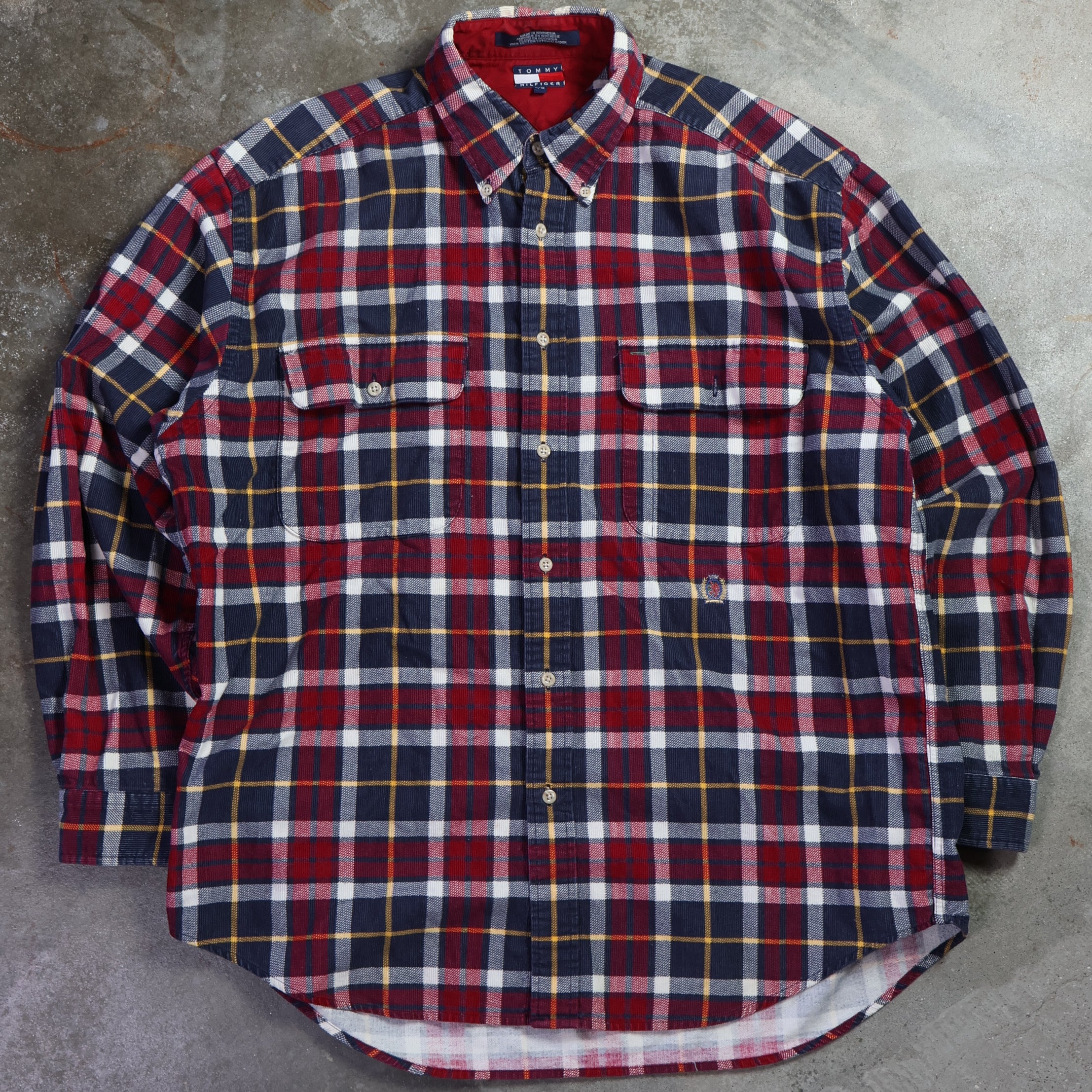 Tommy Hilfiger Plaid Corduroy Flannel 90s (Large)