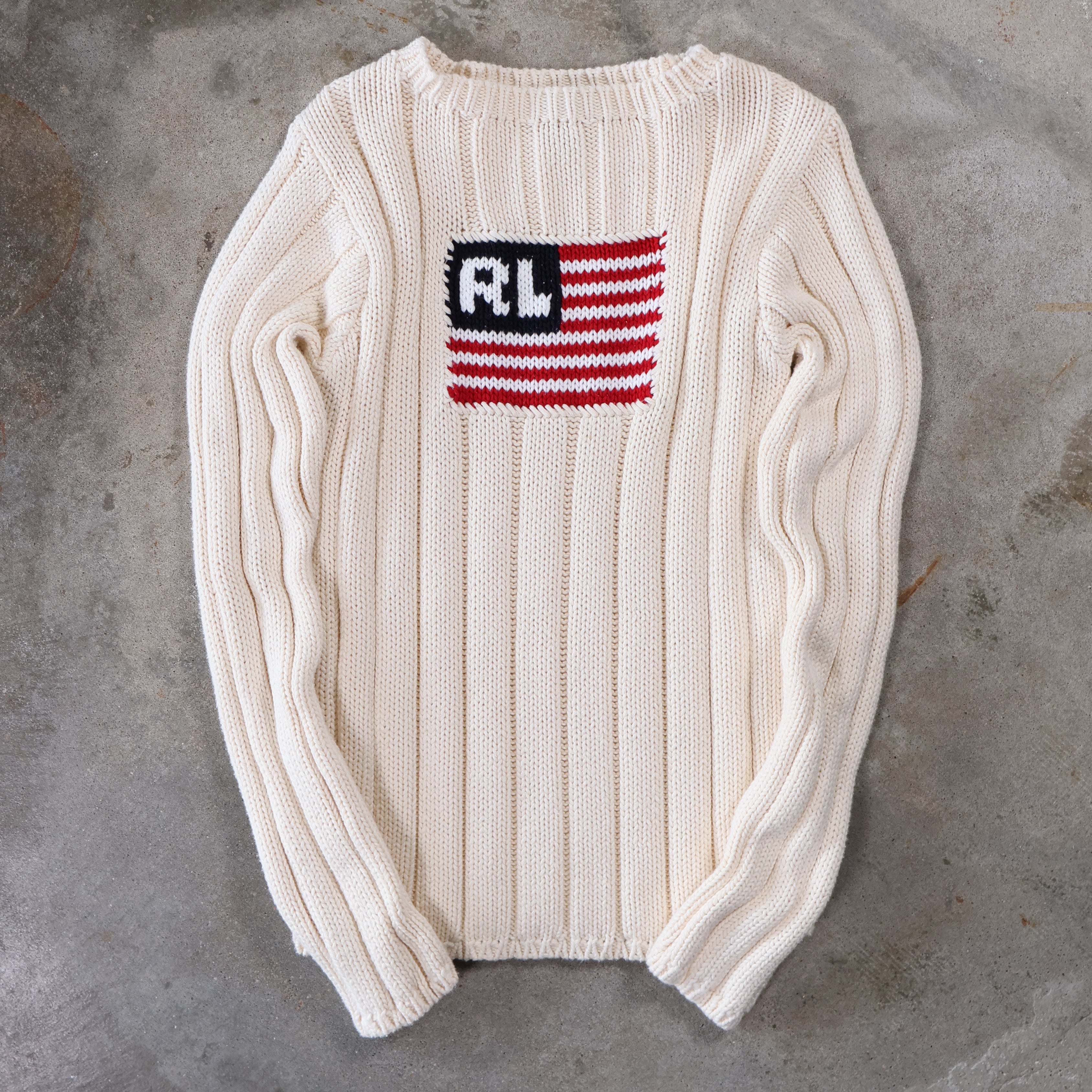 Ralph Lauren American Flag Knit Sweater 00s (Small)