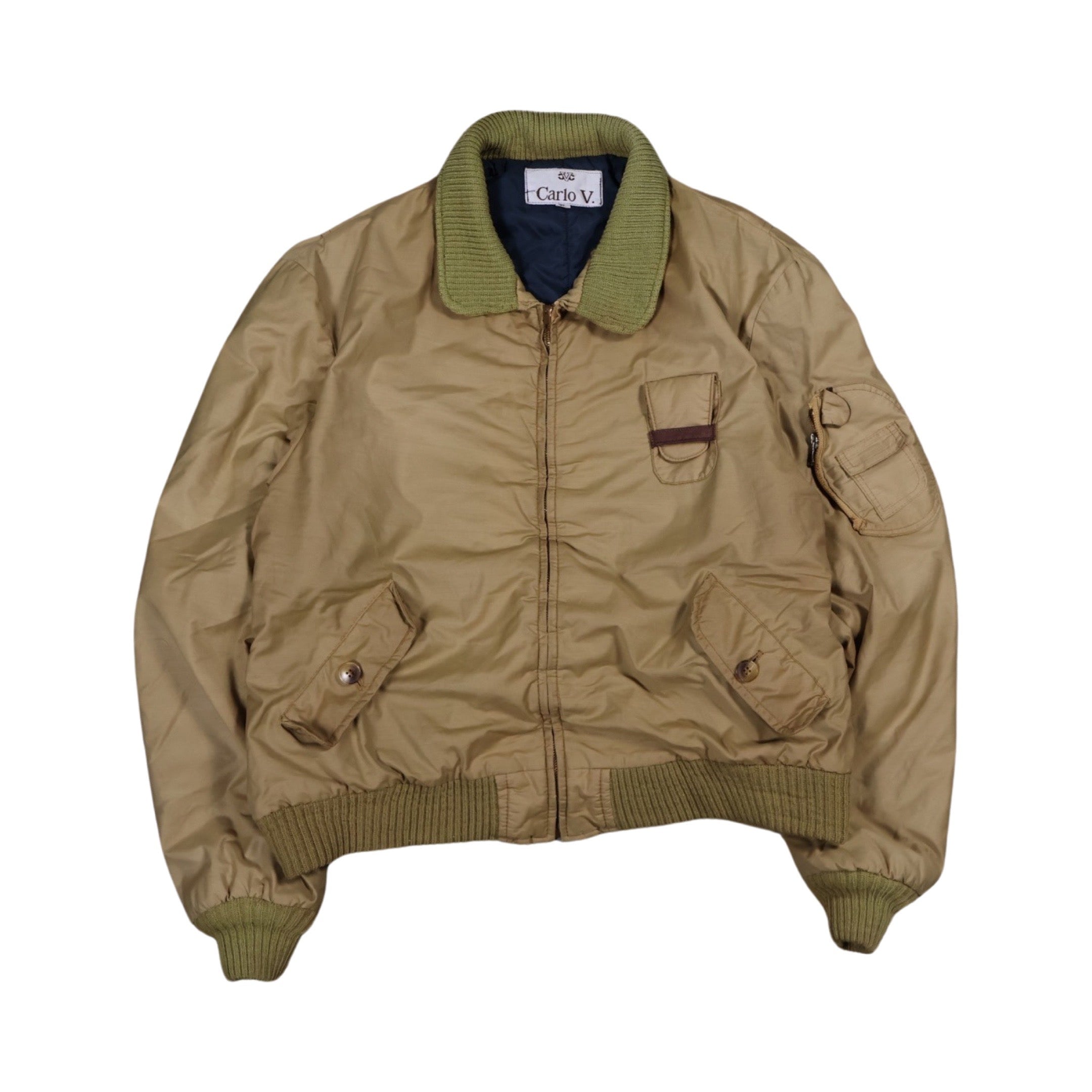 Tan 80s Bomber Jacket Essential (Large)